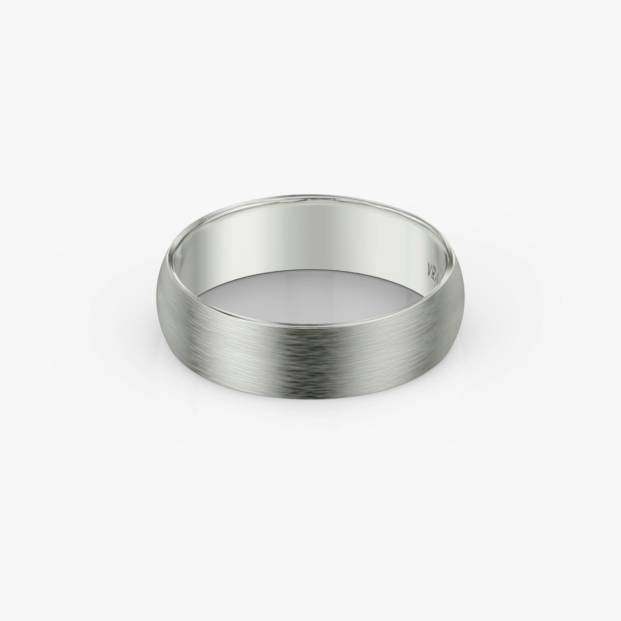 Brushed Round Band | 18k | White Gold | bandWidth: 6mm
