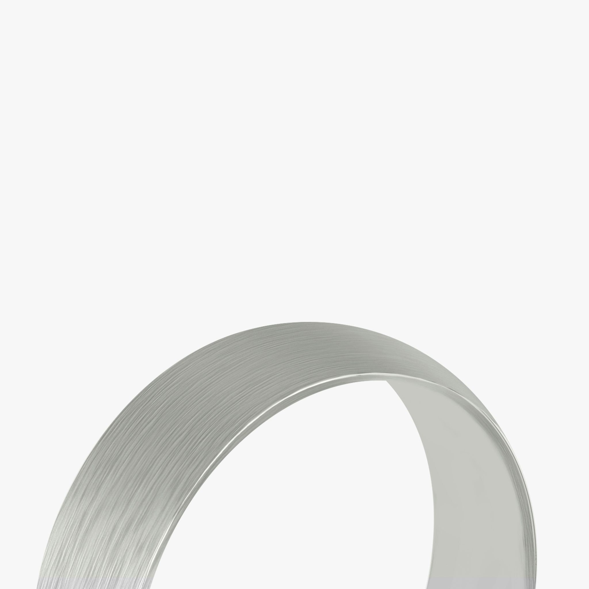 Brushed Round Band | 18k | White Gold | bandWidth: 6mm