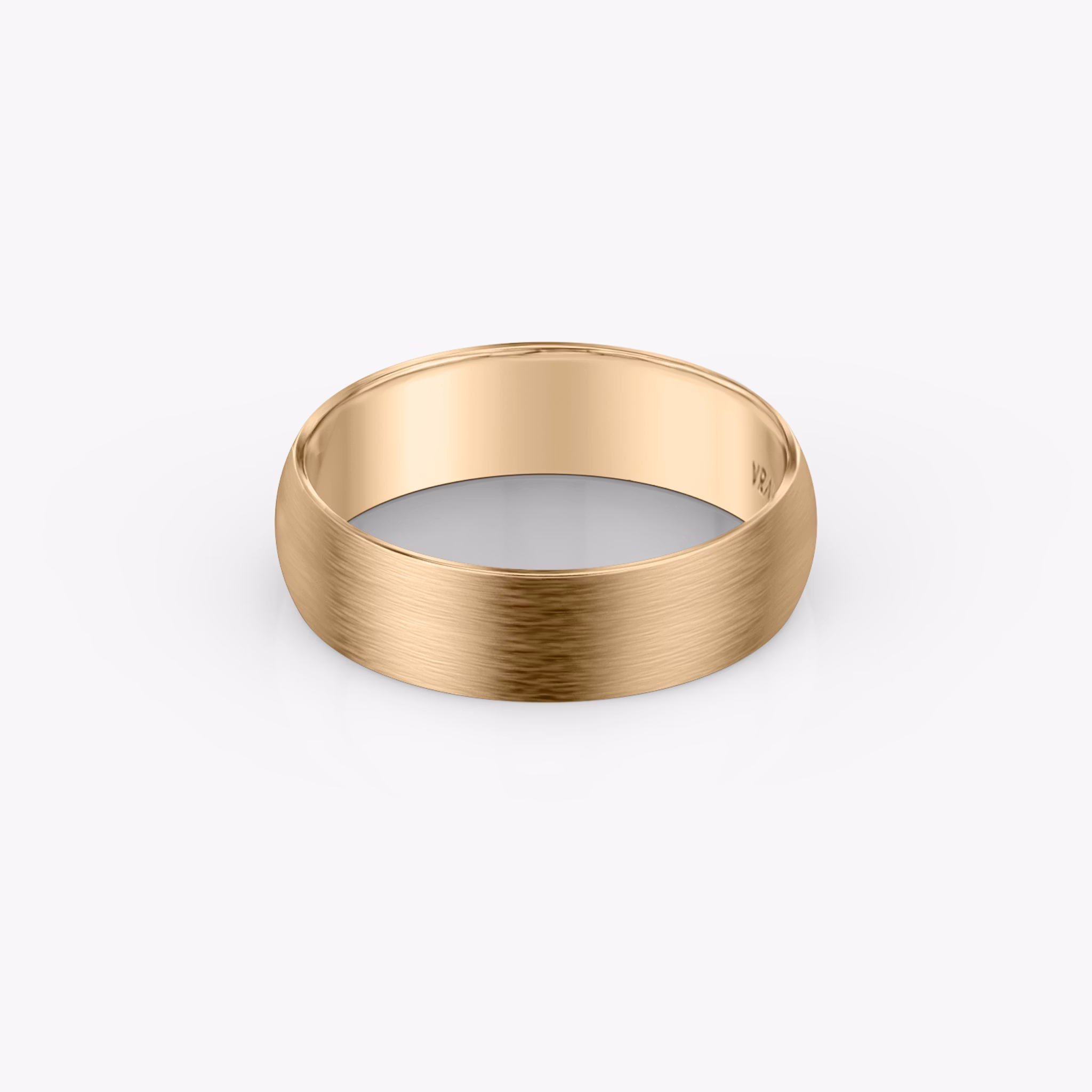 Brushed Round Band | 14k | Rose Gold | bandWidth: 6mm