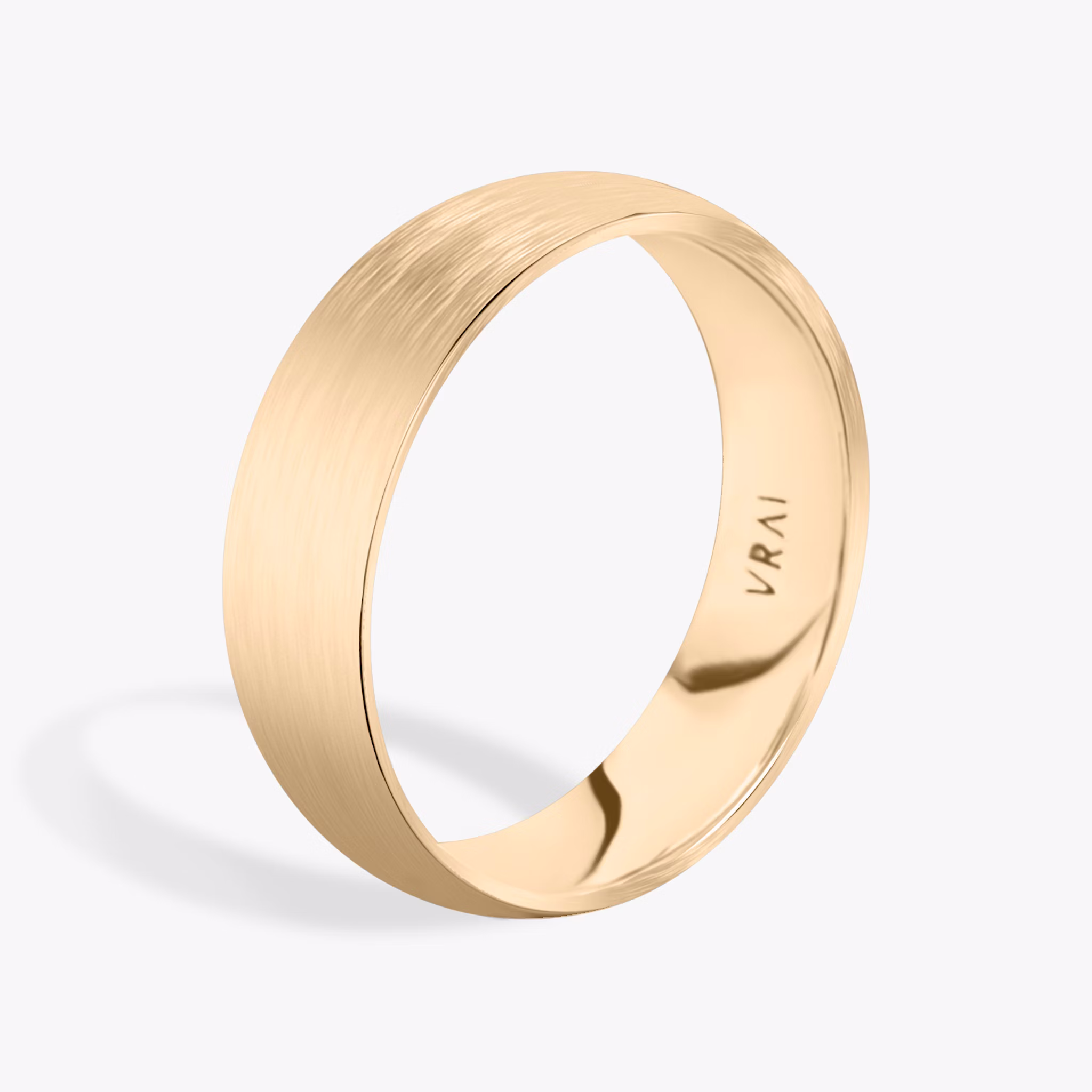 Brushed Round Band | 14k | Rose Gold | bandWidth: 6mm