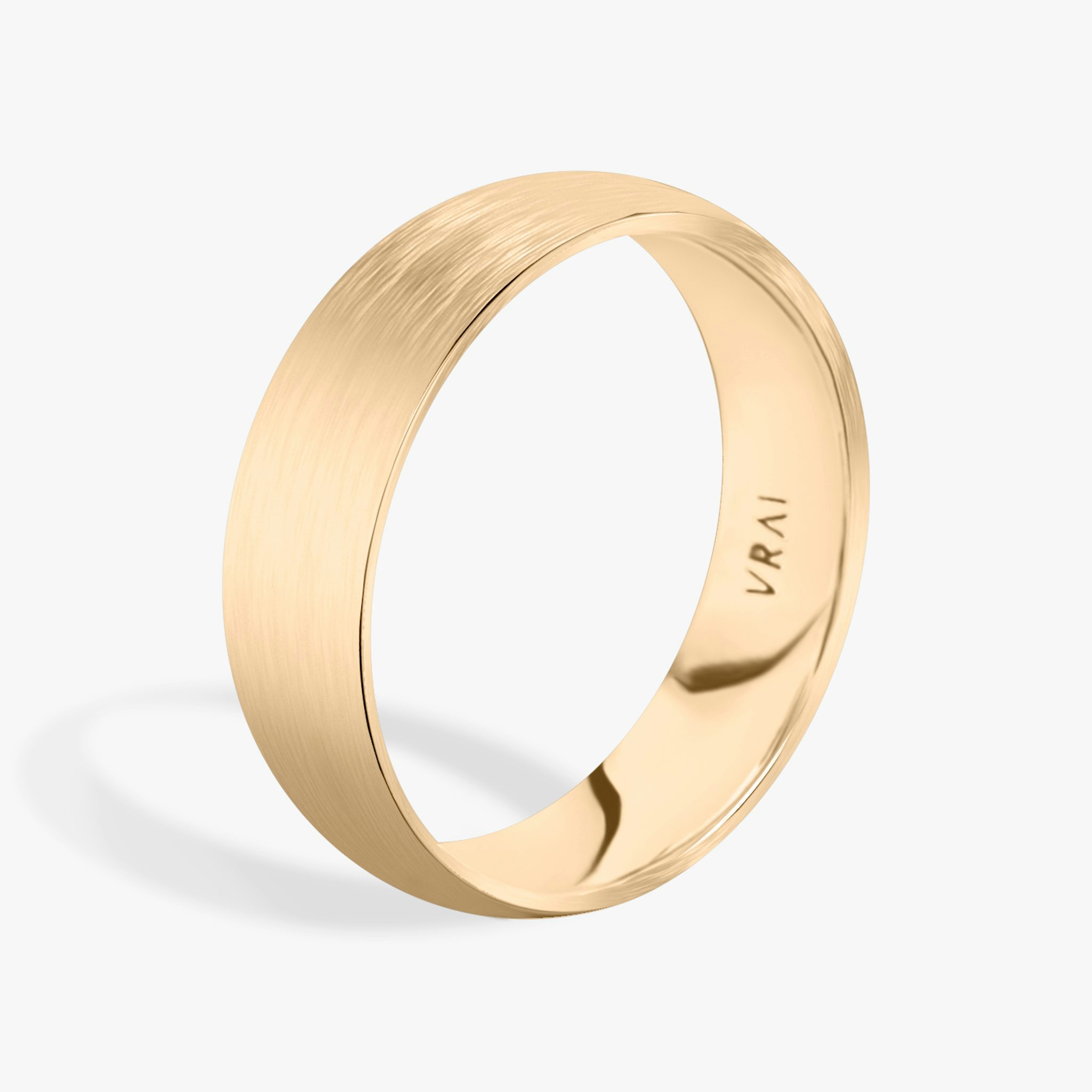 Brushed Round Band | 14k | Rose Gold | bandWidth: 6mm