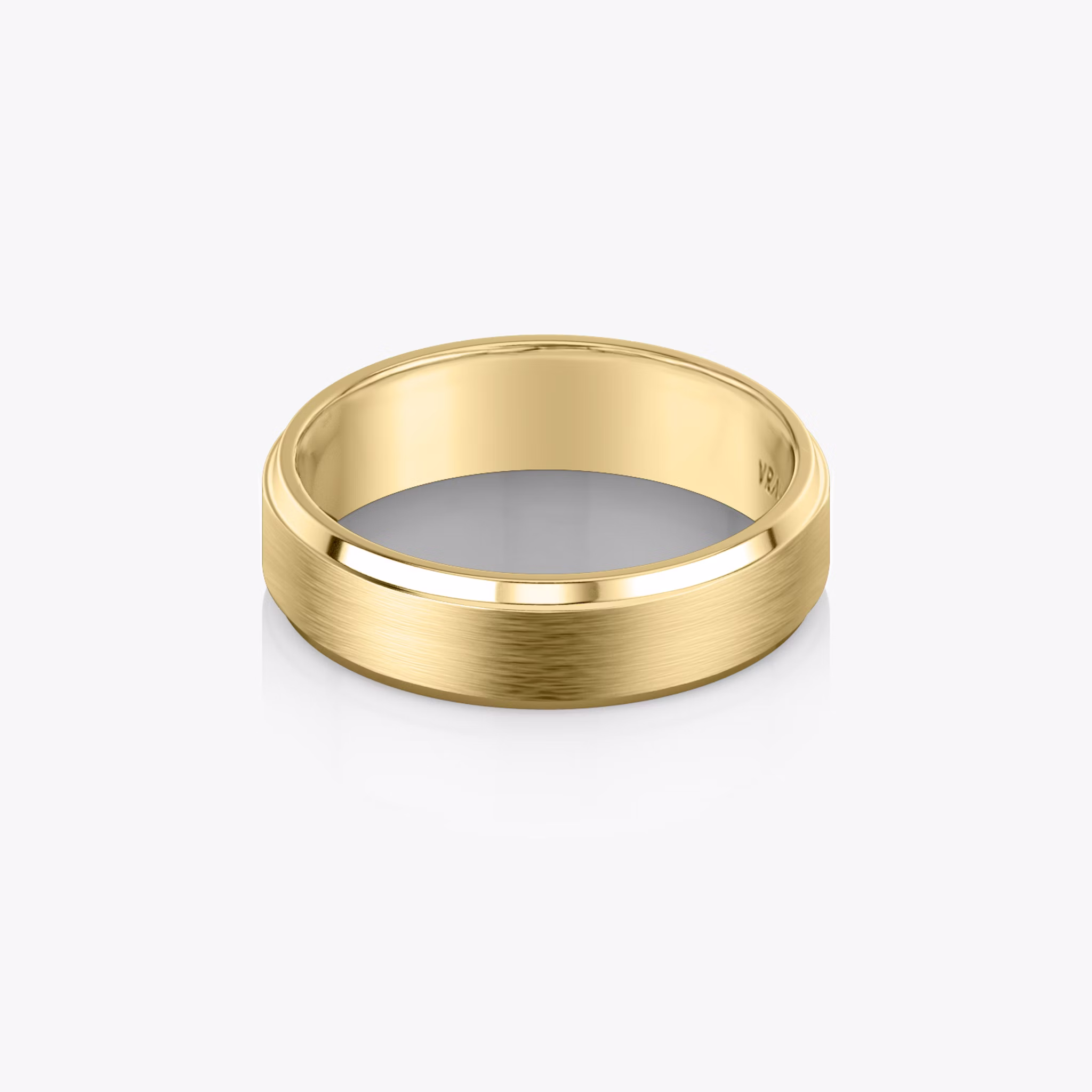 The Brushed Bevel Band | 18k | Yellow Gold | bandWidth: 6mm