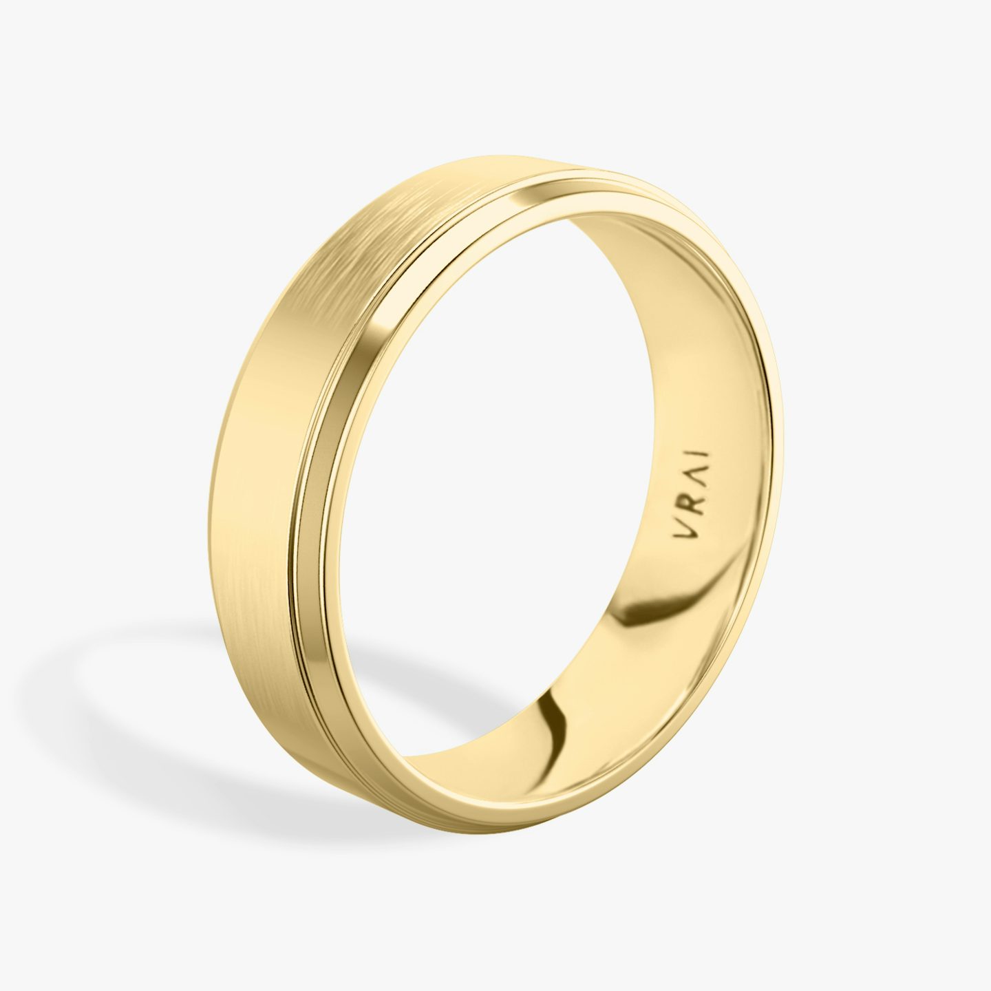 The Brushed Bevel Band | 18k | Yellow Gold | bandWidth: 6mm