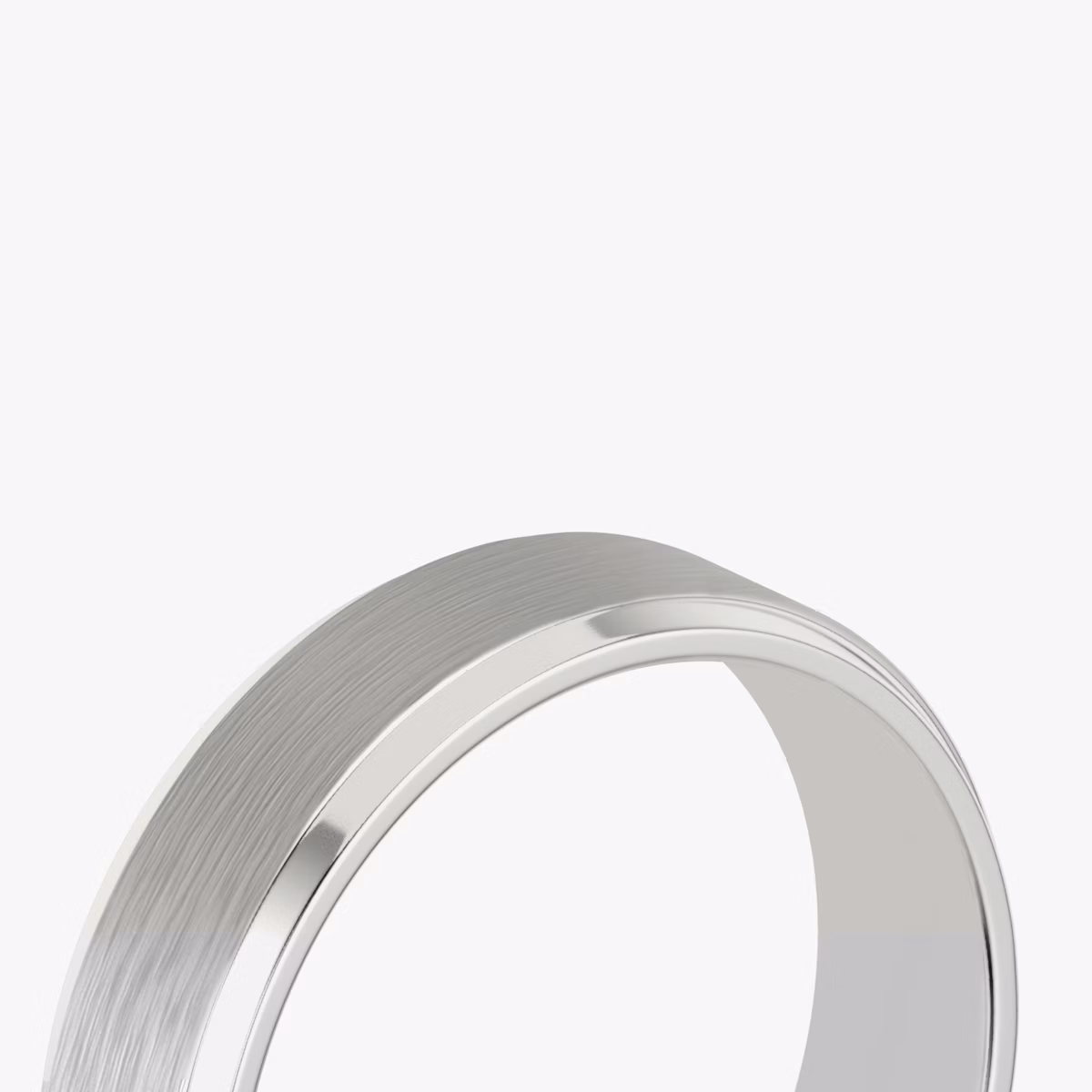 The Brushed Bevel Band | 18k | White Gold | bandWidth: 6mm