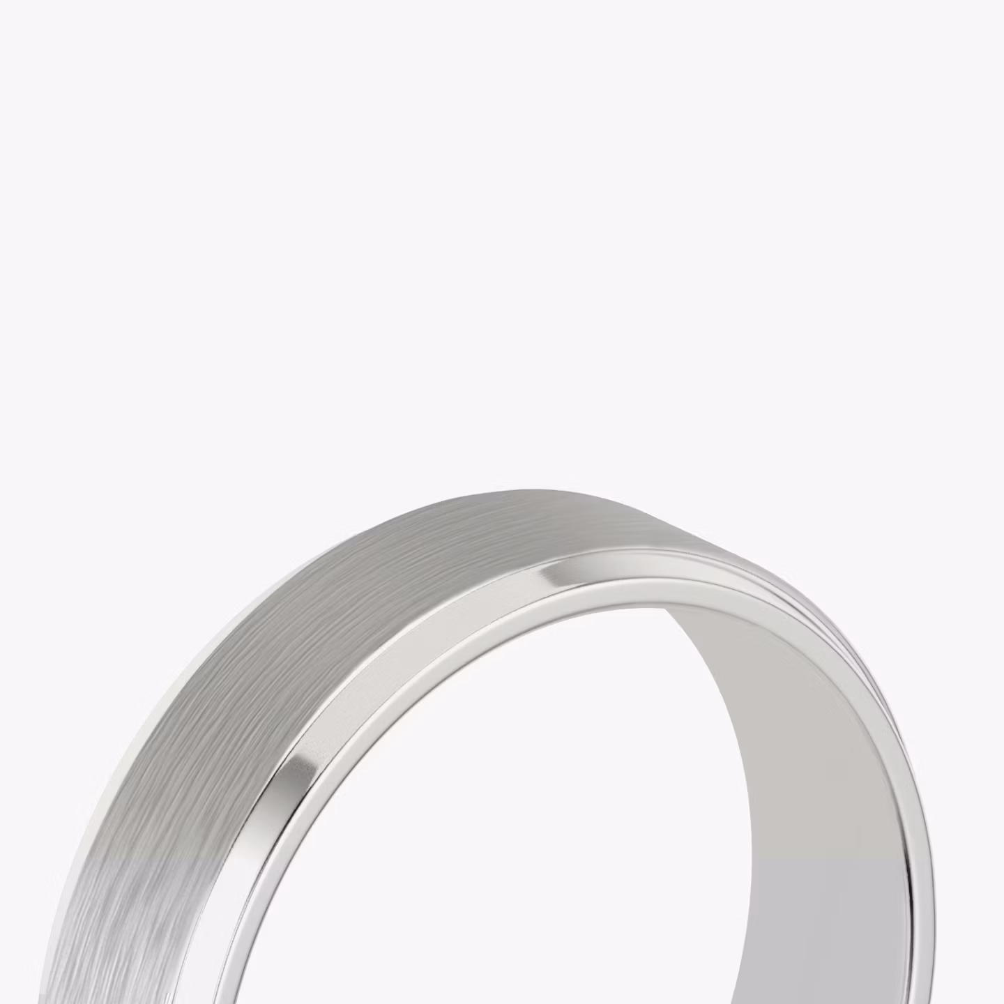 Brushed Bevel Ehering | Platin | bandWidth: 6mm