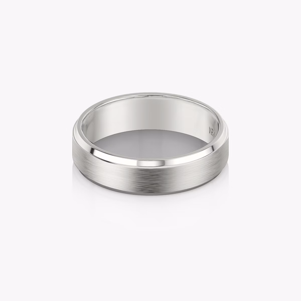The Brushed Bevel Band | 18k | White Gold | bandWidth: 6mm