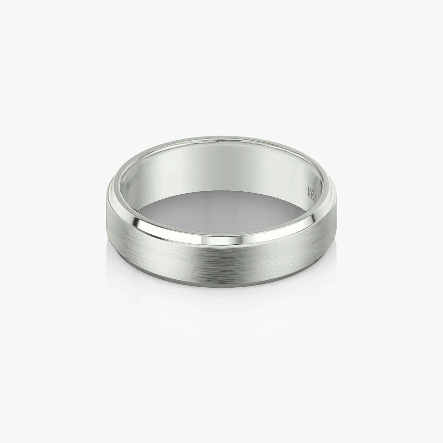 Brushed Bevel Ehering | Platin | bandWidth: 6mm