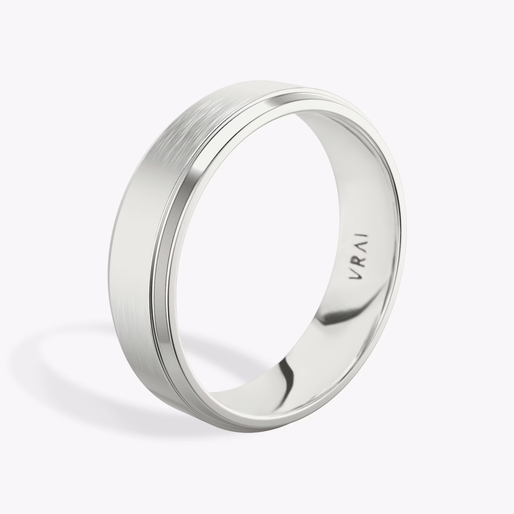 The Brushed Bevel Band | Platinum | bandWidth: 6mm