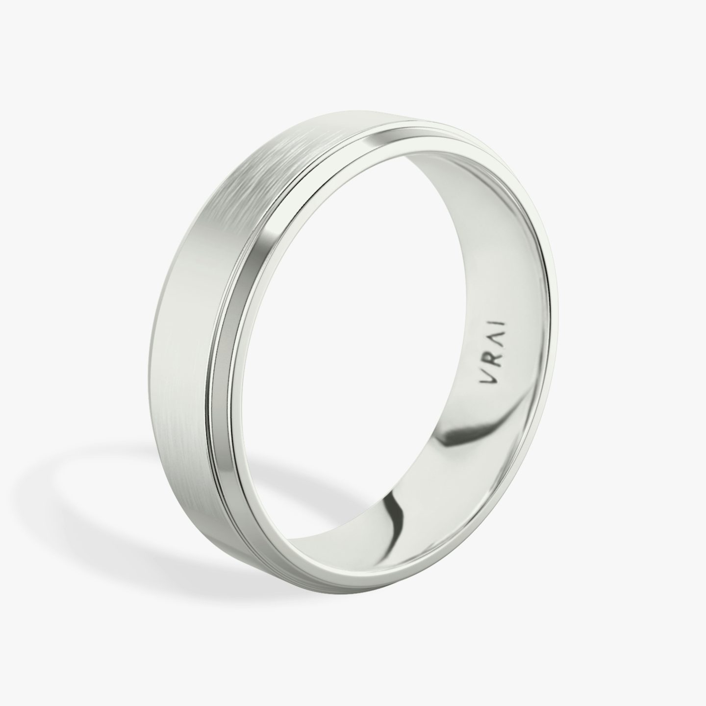 Brushed Bevel Ehering | Platin | bandWidth: 6mm