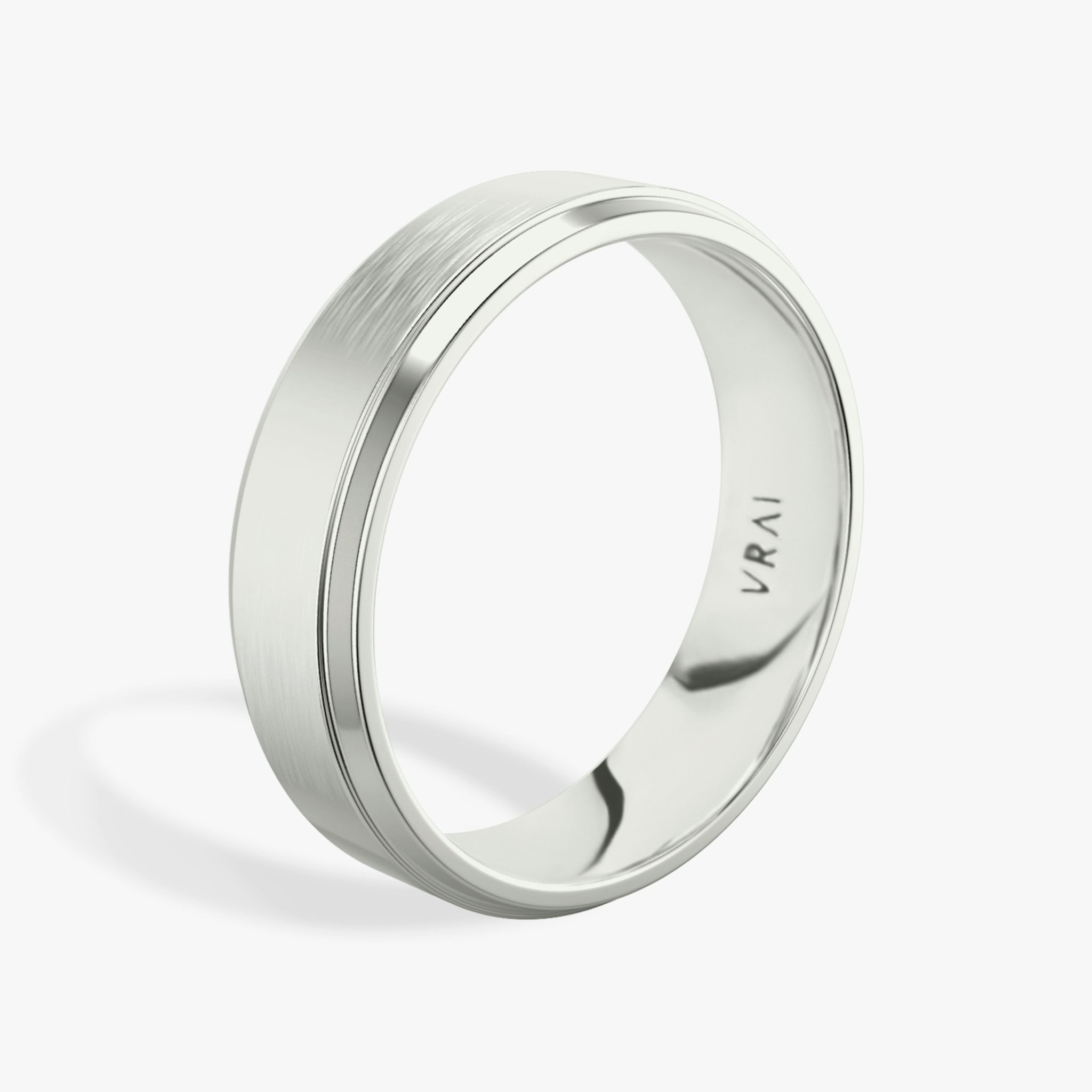 The Brushed Bevel Band | Platinum | bandWidth: 6mm