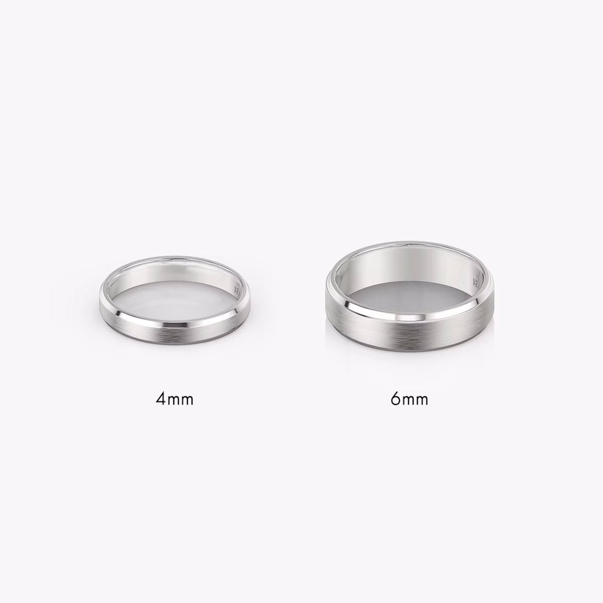 The Brushed Bevel Band | 18k | White Gold | bandWidth: 6mm
