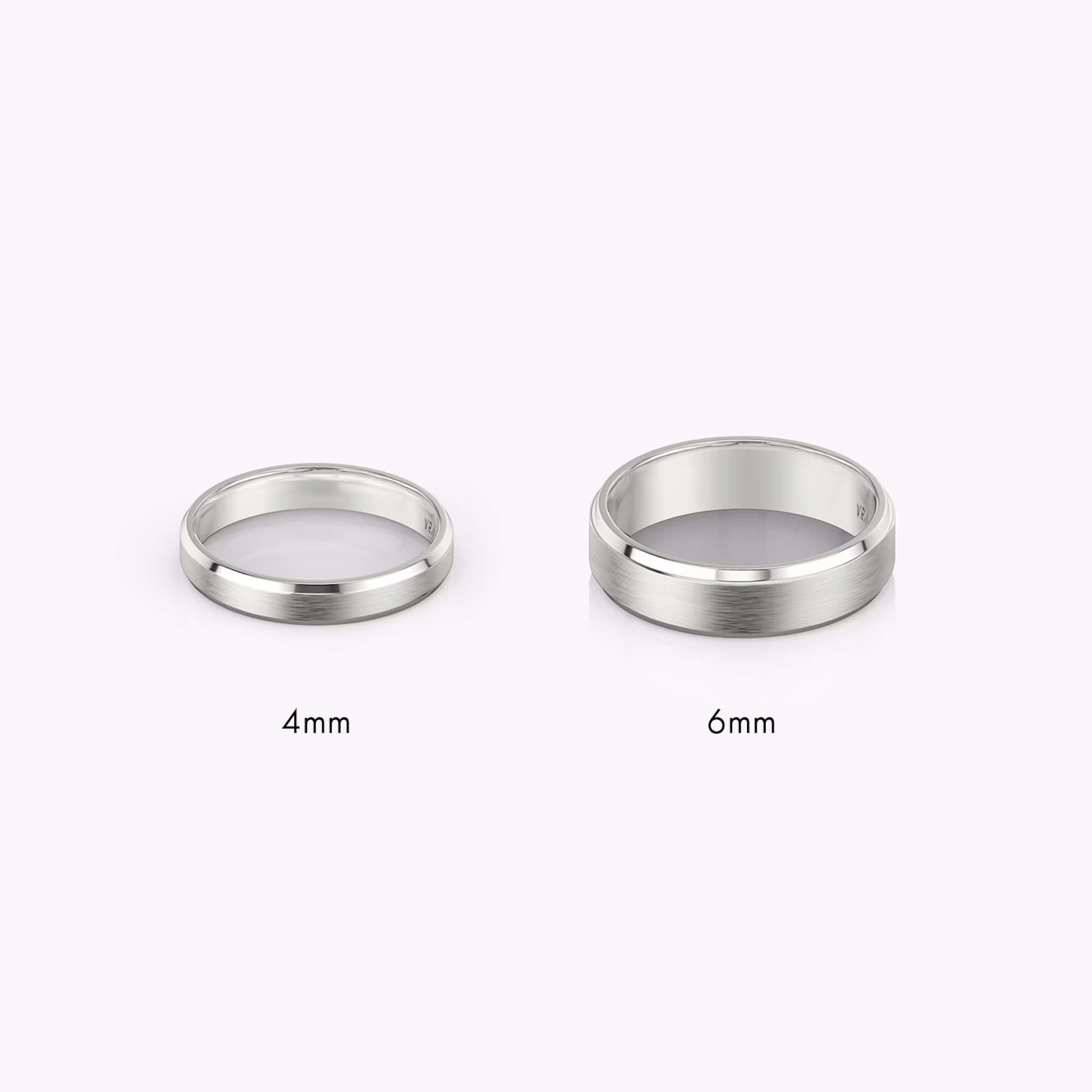The Brushed Bevel Band | 18k | White Gold | bandWidth: 4mm