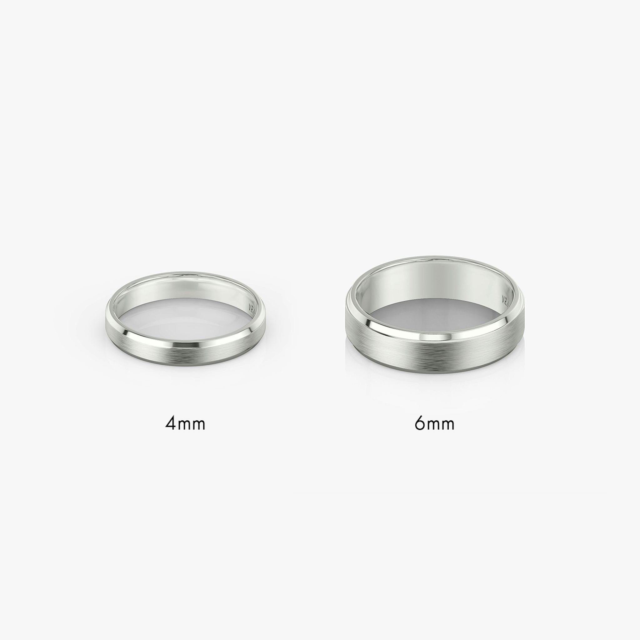 The Brushed Bevel Band | 18k | White Gold | bandWidth: 4mm