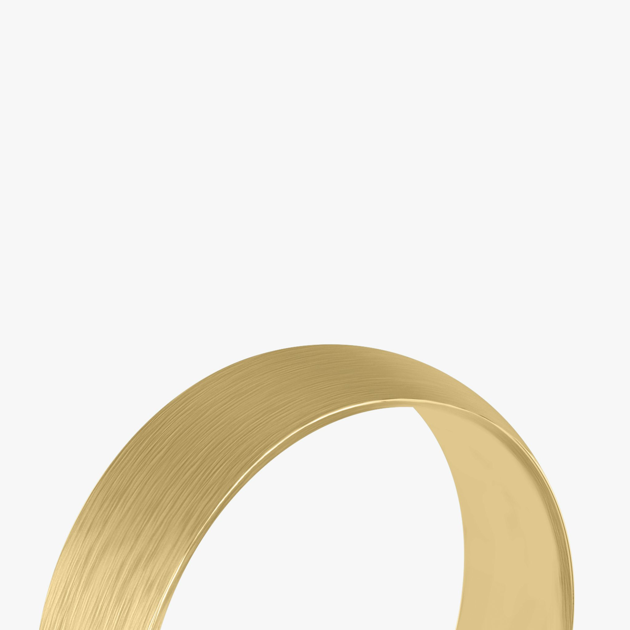 Brushed Round Band | 18k | Yellow Gold | bandWidth: 6mm