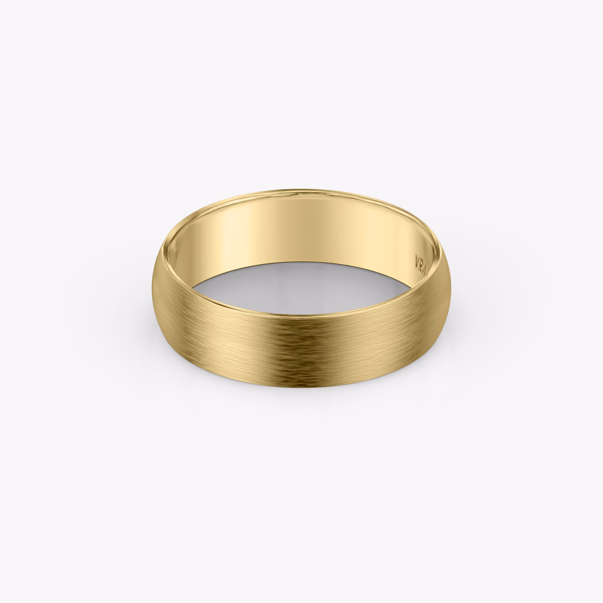Brushed Round Band | 18k | Yellow Gold | bandWidth: 6mm