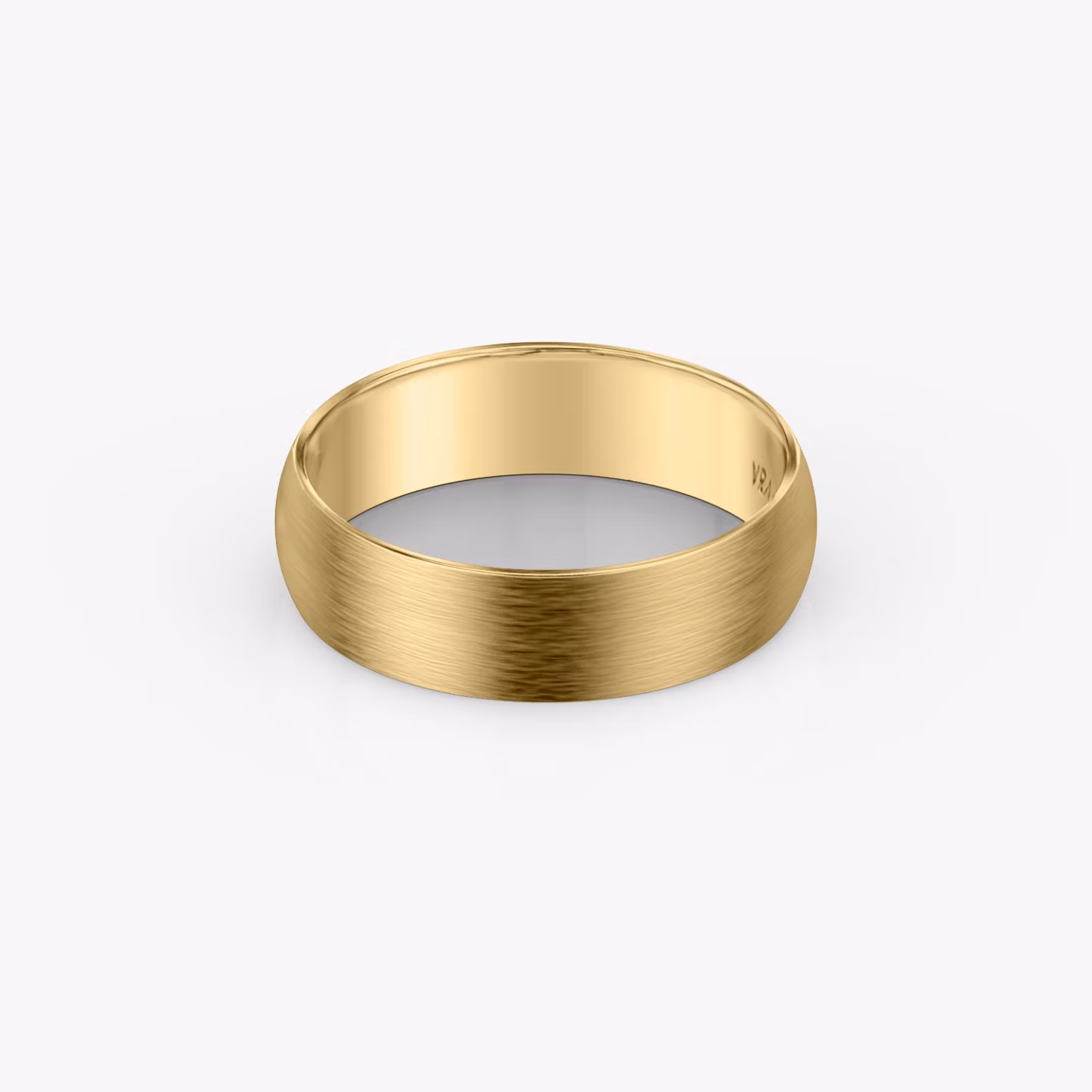 Brushed Round Band | 18k | Yellow Gold | bandWidth: 6mm