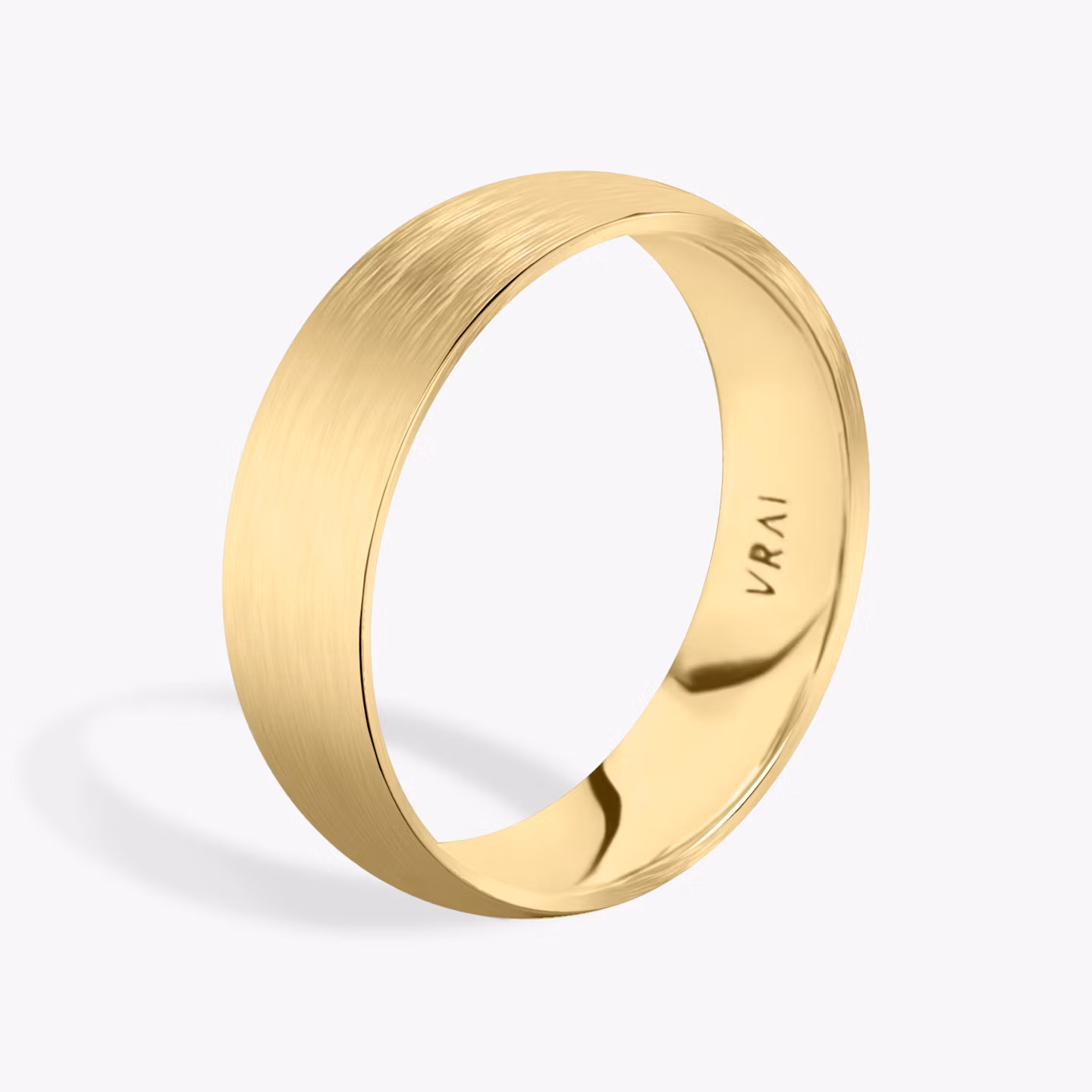 Brushed Round Band | 18k | Yellow Gold | bandWidth: 6mm