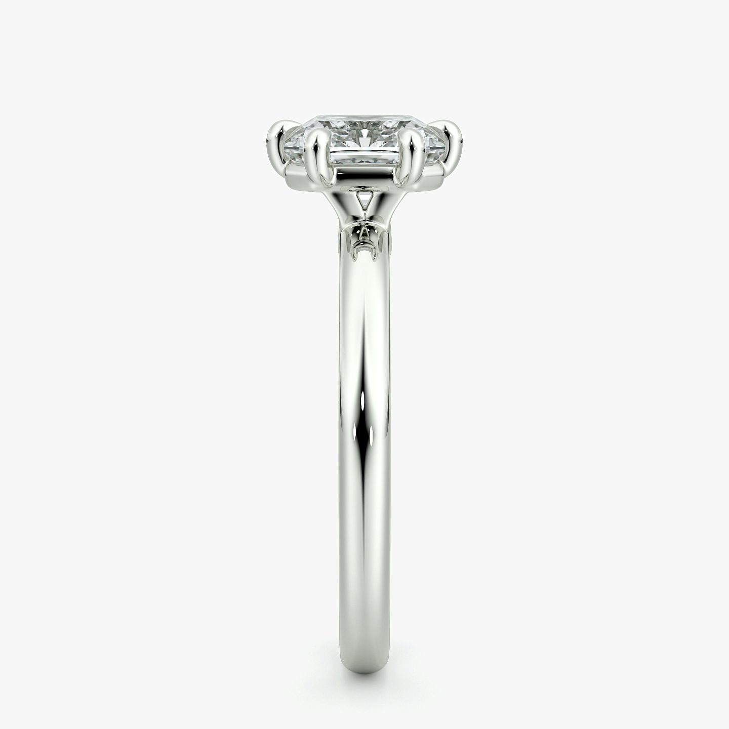 The Signature 6 Prong | Asscher | Platinum | bandAccent: Plain | bandWidth: large | hiddenHalo: no | diamondOrientation: vertical | caratWeight: other