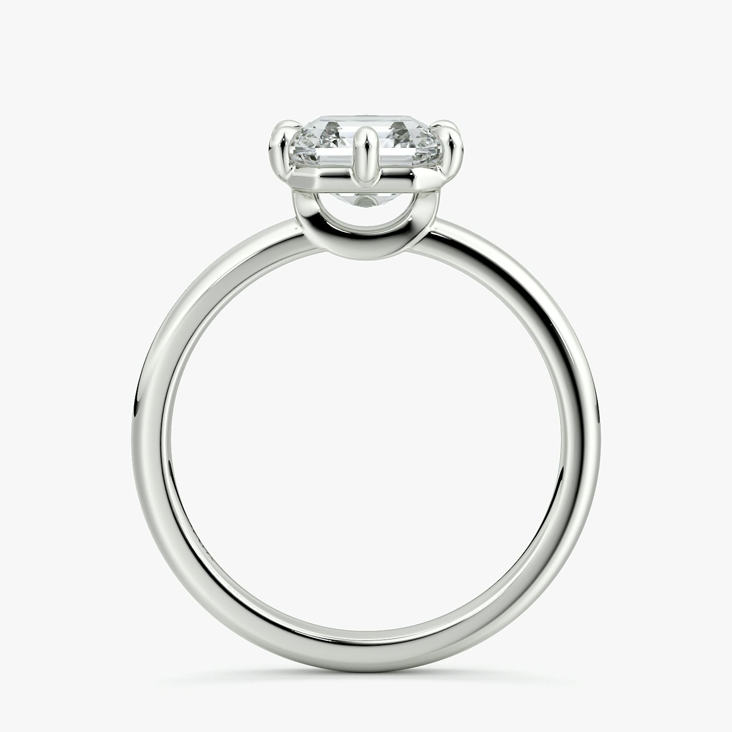 The Signature 6 Prong | Asscher | Platinum | bandAccent: Plain | bandWidth: large | hiddenHalo: no | diamondOrientation: vertical | caratWeight: other