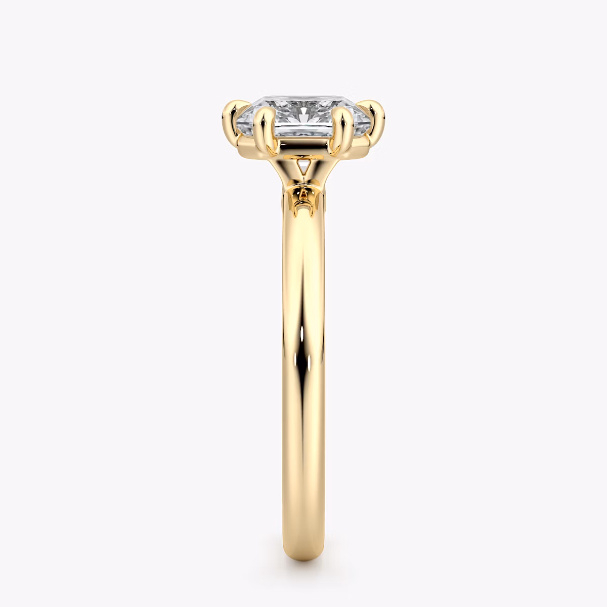 The Signature 6 Prong | Asscher | 18k | Yellow Gold | bandAccent: Plain | bandWidth: large | hiddenHalo: no | diamondOrientation: vertical | caratWeight: other