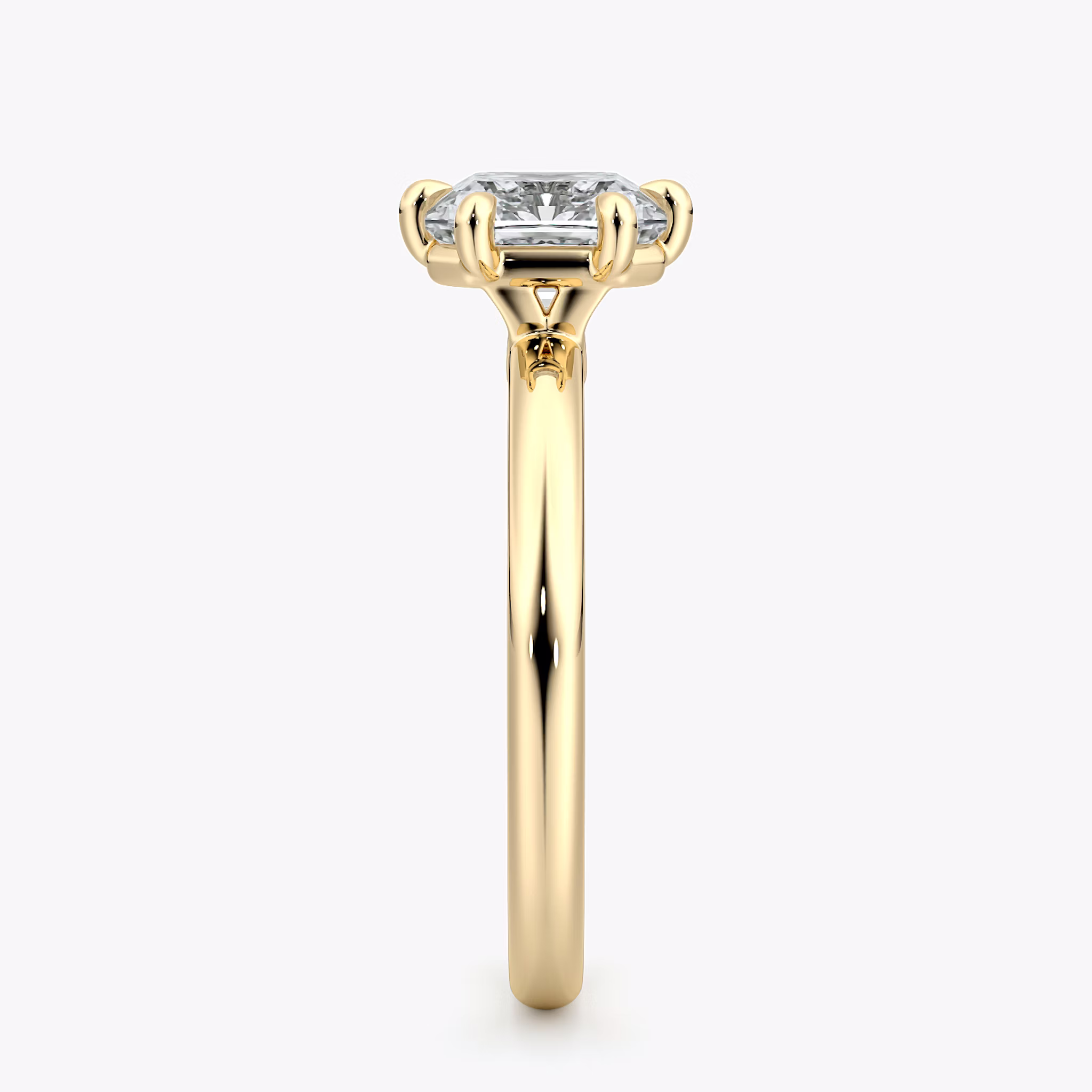 The Signature 6 Prong | Asscher | 18k | Yellow Gold | bandAccent: Plain | bandWidth: large | hiddenHalo: no | diamondOrientation: vertical | caratWeight: other