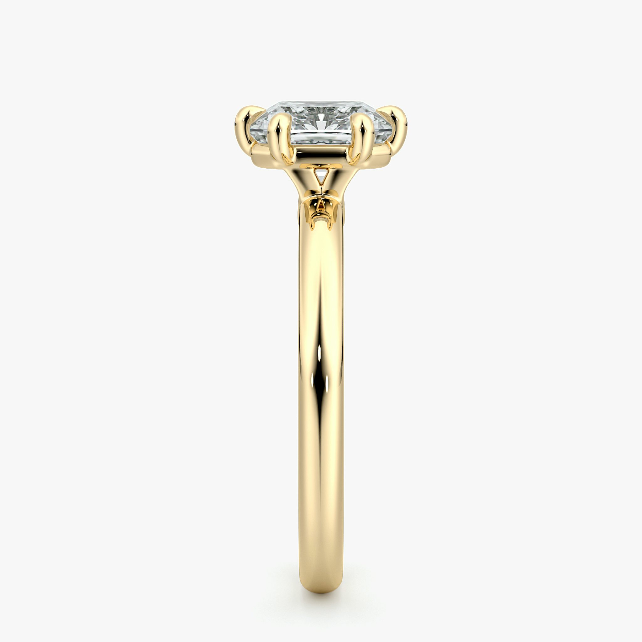 The Signature 6 Prong | Asscher | 18k | Yellow Gold | bandAccent: Plain | bandWidth: large | hiddenHalo: no | diamondOrientation: vertical | caratWeight: other