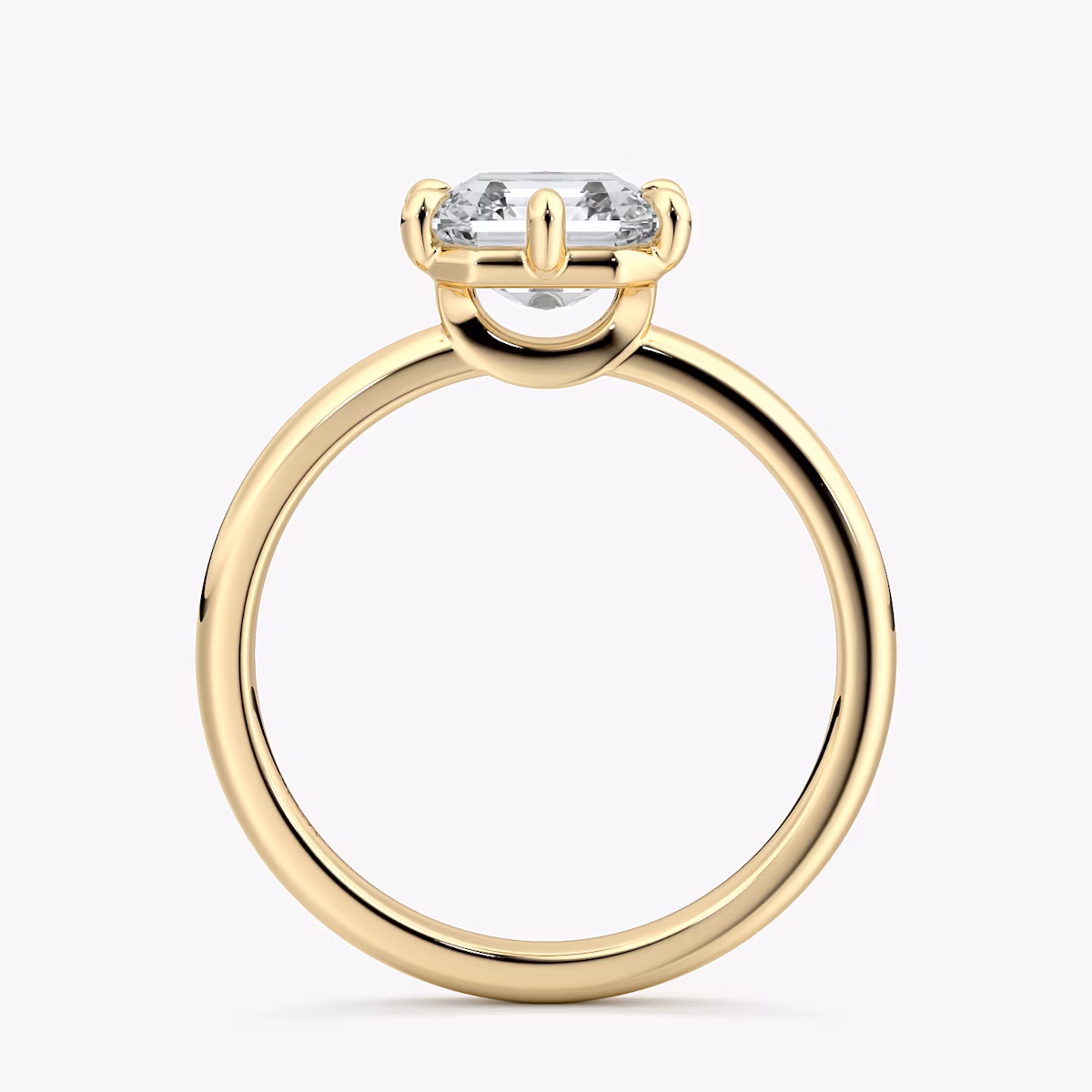 The Signature 6 Prong | Asscher | 18k | Yellow Gold | bandAccent: Plain | bandWidth: large | hiddenHalo: no | diamondOrientation: vertical | caratWeight: other
