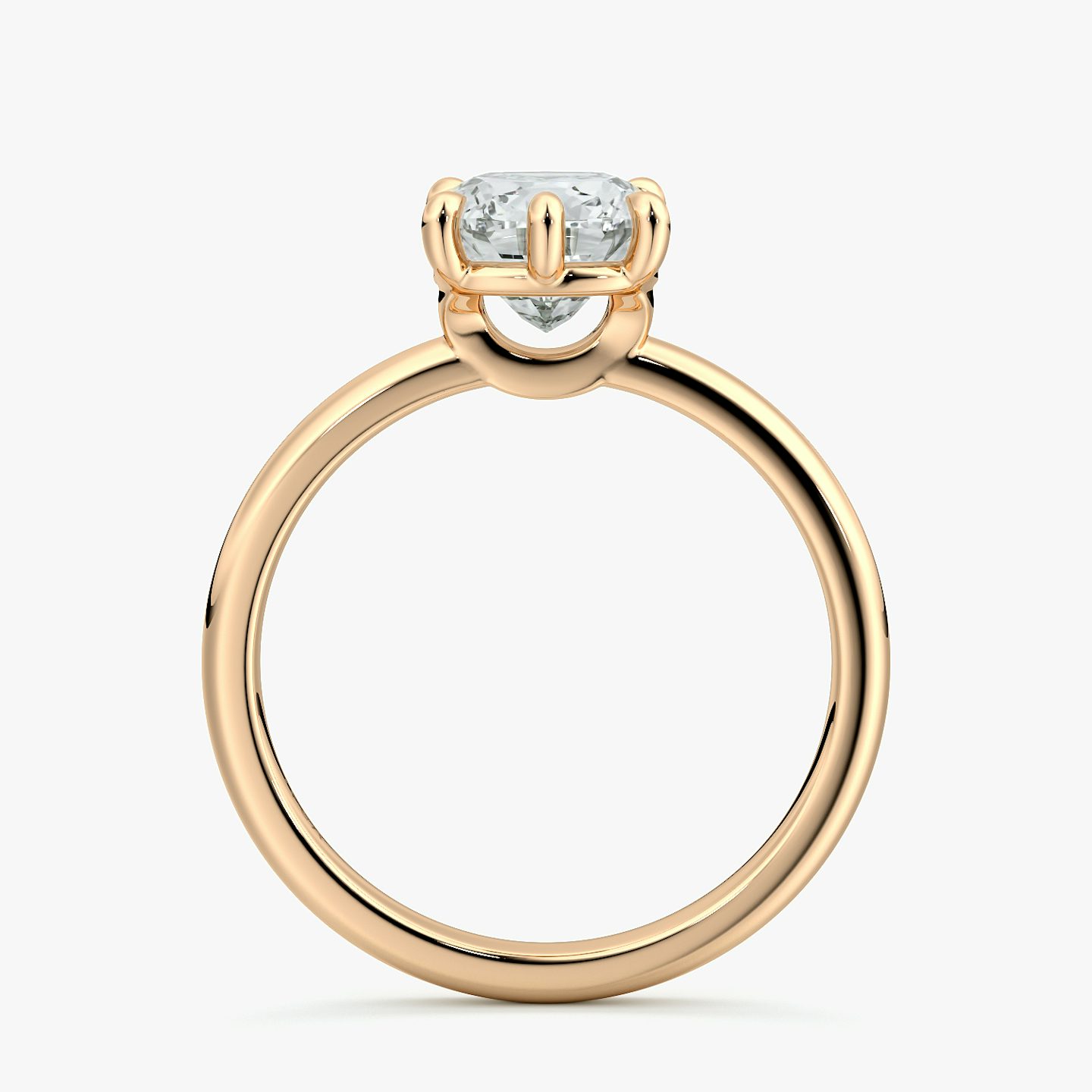 The Signature 6 Prong | Cushion | 14k | Rose Gold | bandAccent: Plain | bandWidth: large | hiddenHalo: no | diamondOrientation: vertical | caratWeight: other