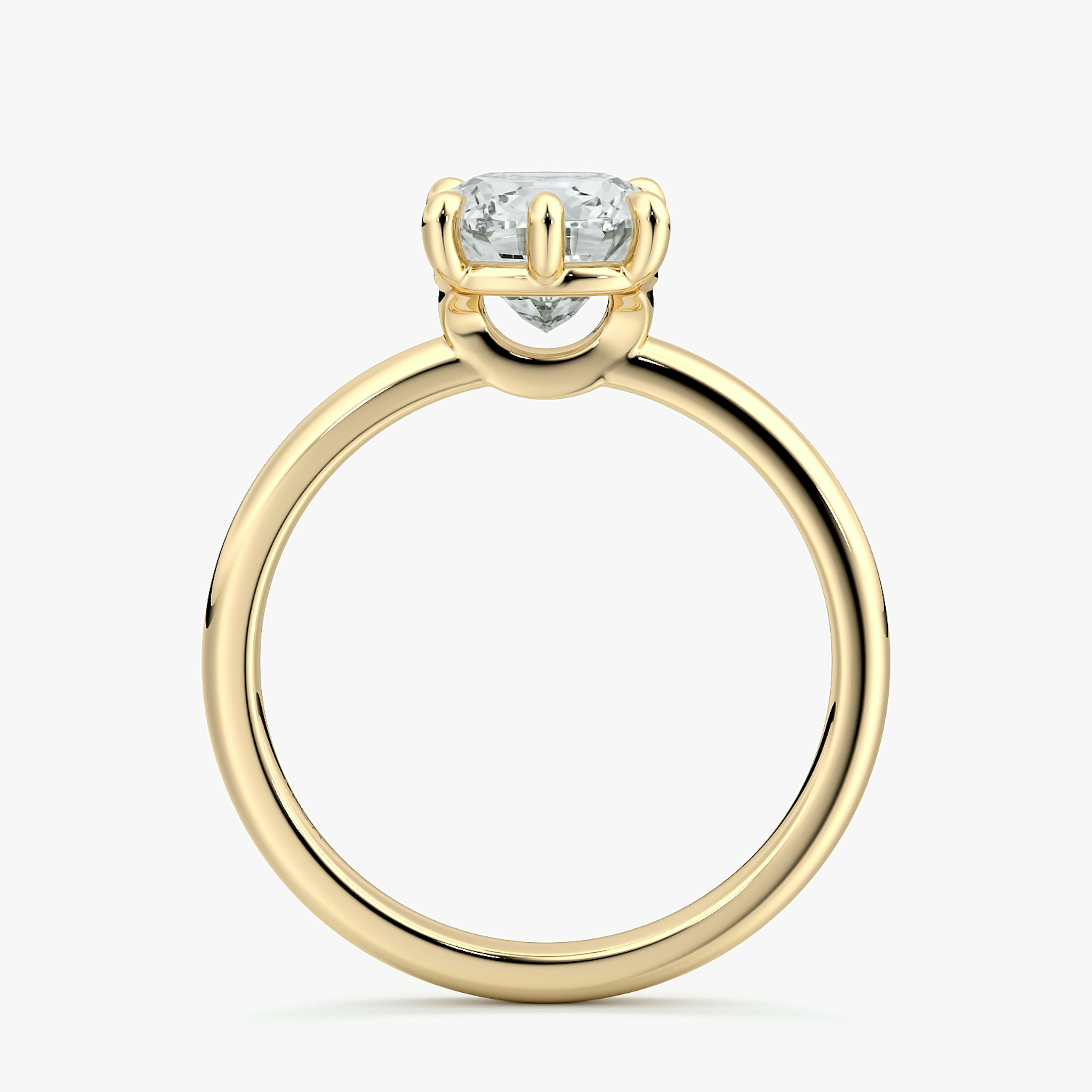 The Signature 6 Prong | Cushion | 18k | Yellow Gold | bandAccent: Plain | bandWidth: large | hiddenHalo: no | diamondOrientation: vertical | caratWeight: other