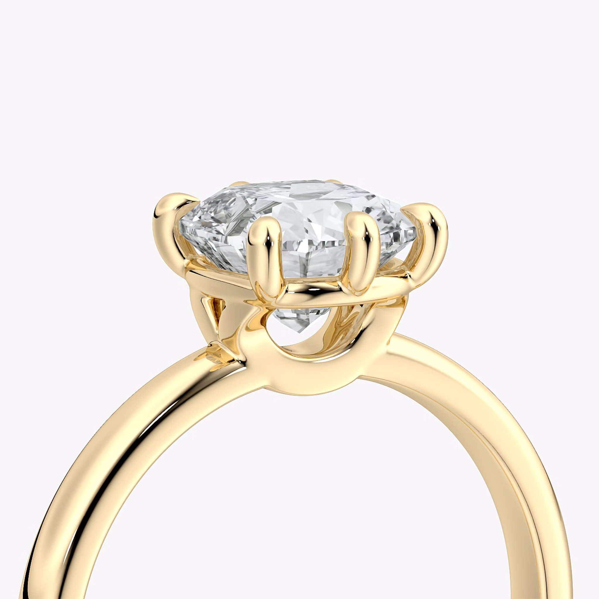 The Signature 6 Prong | Cushion | 18k | Yellow Gold | bandAccent: Plain | bandWidth: large | hiddenHalo: no | diamondOrientation: vertical | caratWeight: other