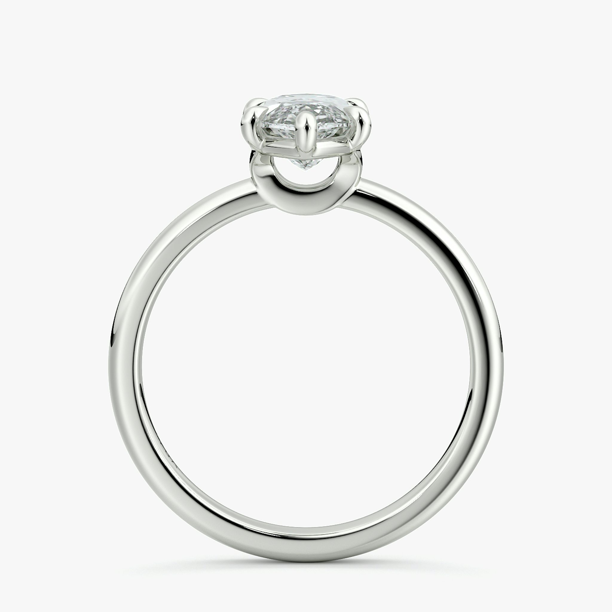 The Signature 6 Prong | Marquise | 18k | White Gold | bandAccent: Plain | bandWidth: large | hiddenHalo: no | diamondOrientation: vertical | caratWeight: other