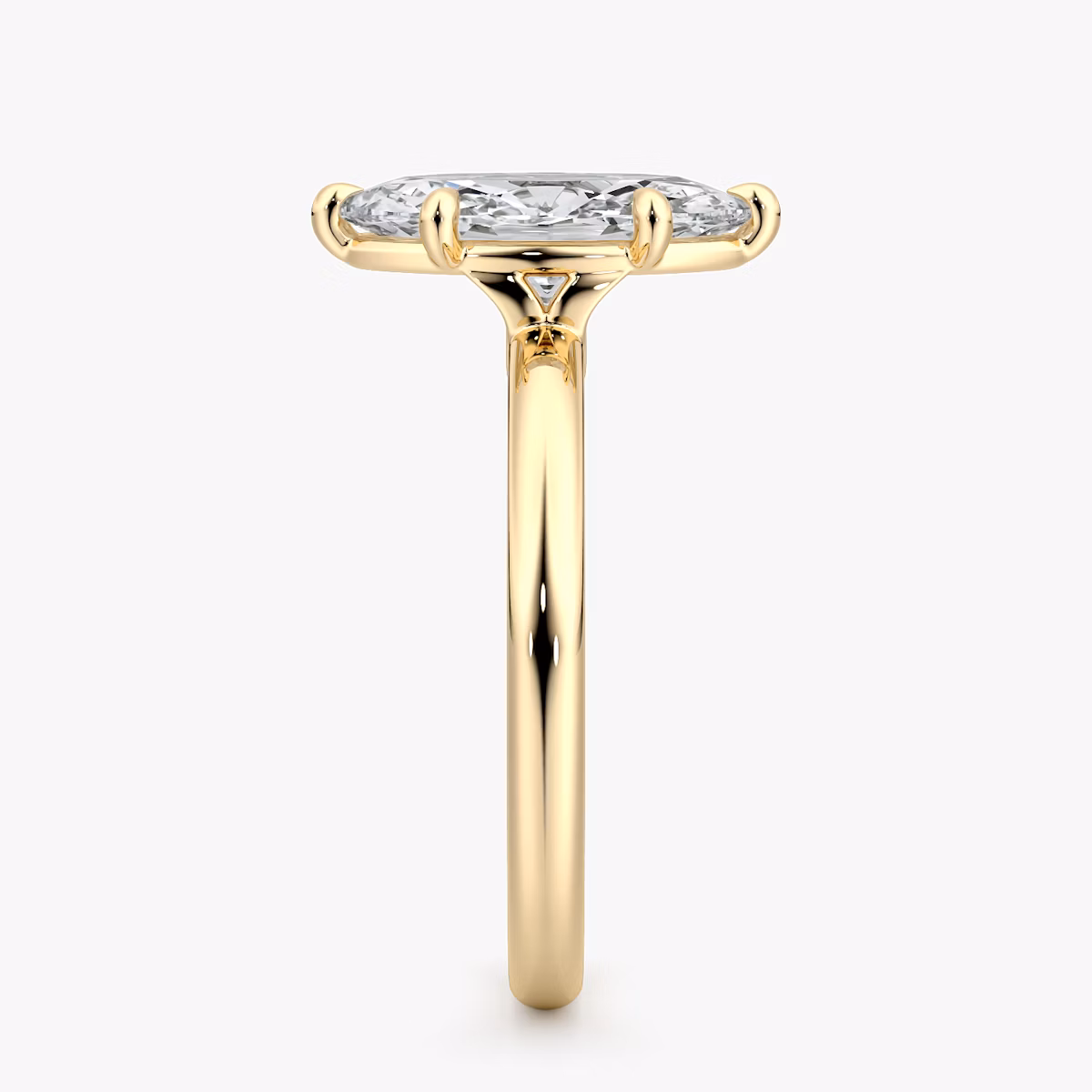 The Signature 6 Prong | Marquise | 18k | Yellow Gold | bandAccent: Plain | bandWidth: large | hiddenHalo: no | diamondOrientation: vertical | caratWeight: other