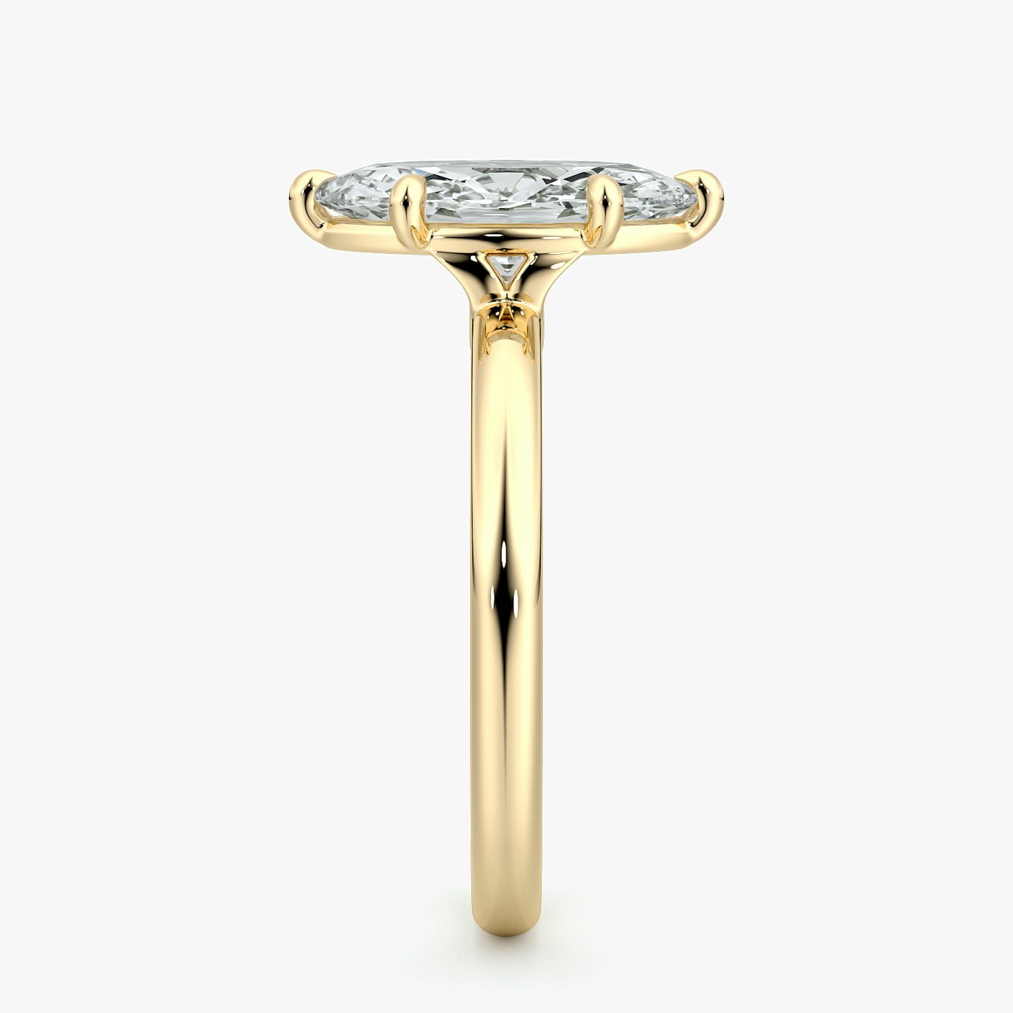 The Signature 6 Prong | Marquise | 18k | Yellow Gold | bandAccent: Plain | bandWidth: large | hiddenHalo: no | diamondOrientation: vertical | caratWeight: other