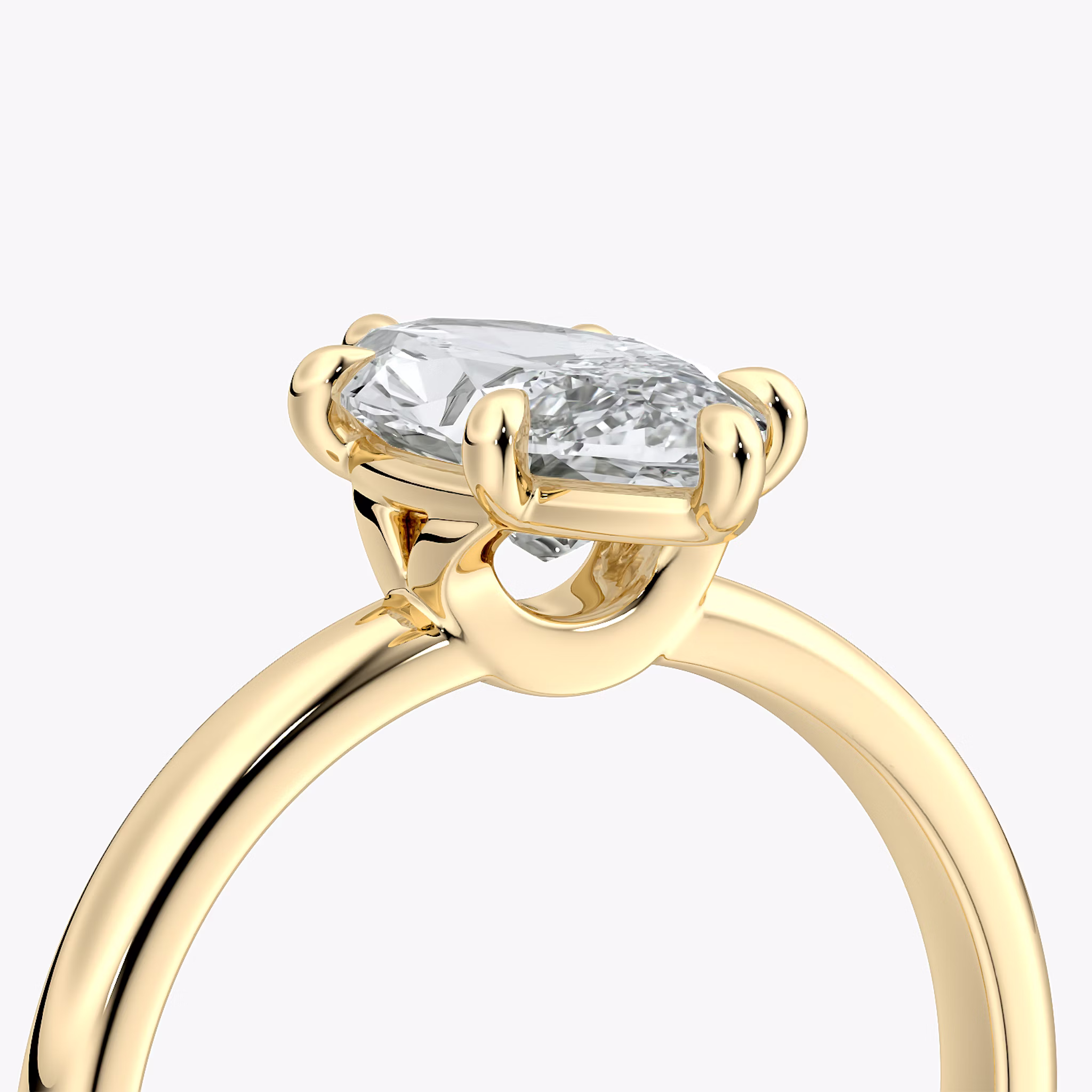 The Signature 6 Prong | Marquise | 18k | Yellow Gold | bandAccent: Plain | bandWidth: large | hiddenHalo: no | diamondOrientation: vertical | caratWeight: other