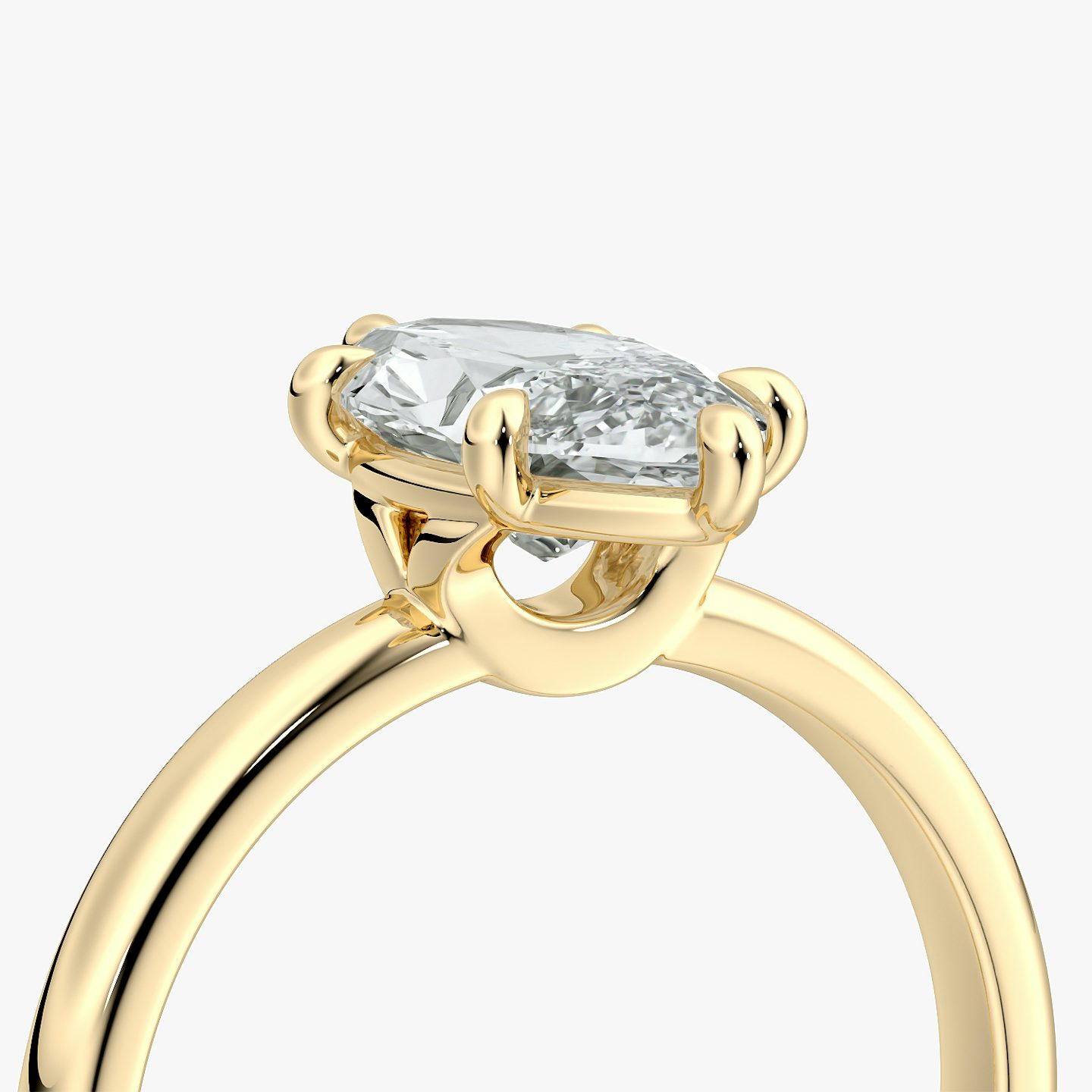 The Signature 6 Prong | Marquise | 18k | Yellow Gold | bandAccent: Plain | bandWidth: large | hiddenHalo: no | diamondOrientation: vertical | caratWeight: other