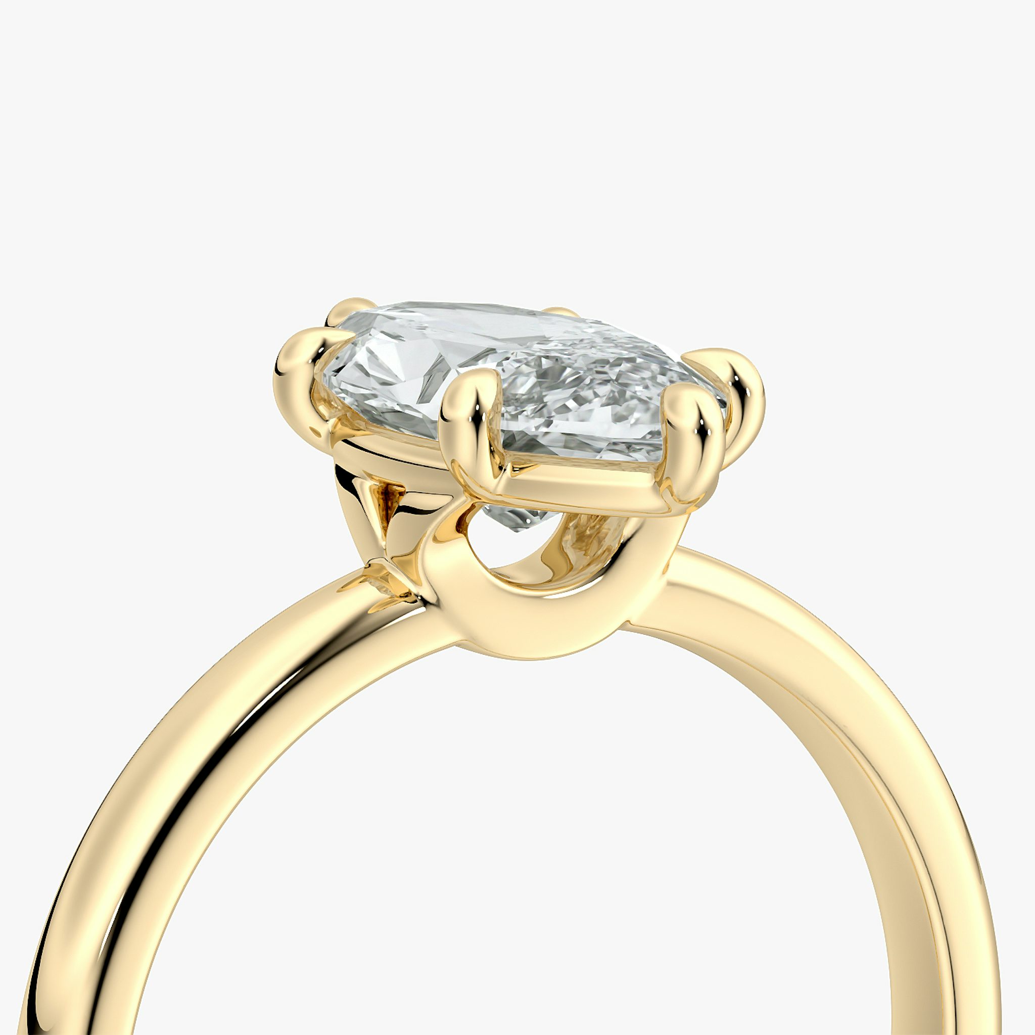 The Signature 6 Prong | Marquise | 18k | Yellow Gold | bandAccent: Plain | bandWidth: large | hiddenHalo: no | diamondOrientation: vertical | caratWeight: other