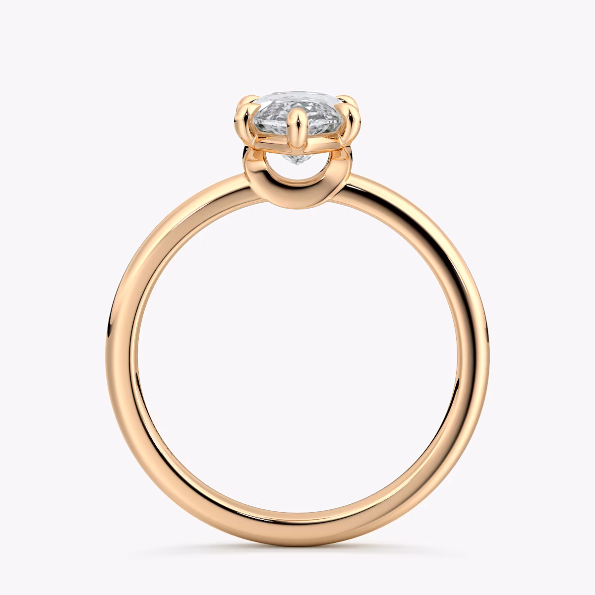 The Signature 6 Prong | Marquise | 14k | Rose Gold | bandAccent: Plain | bandWidth: large | hiddenHalo: no | diamondOrientation: vertical | caratWeight: other