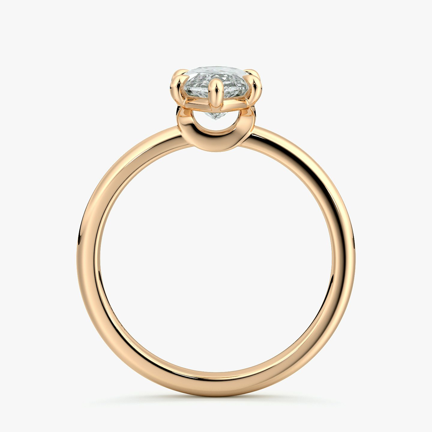 The Signature 6 Prong | Marquise | 14k | Rose Gold | bandAccent: Plain | bandWidth: large | hiddenHalo: no | diamondOrientation: vertical | caratWeight: other