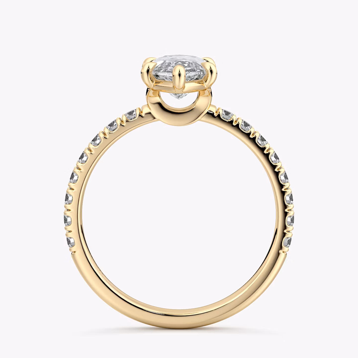 The Signature 6 Prong | Marquise | 18k | Yellow Gold | bandAccent: Pavé | bandWidth: large | hiddenHalo: no | diamondOrientation: vertical | caratWeight: other
