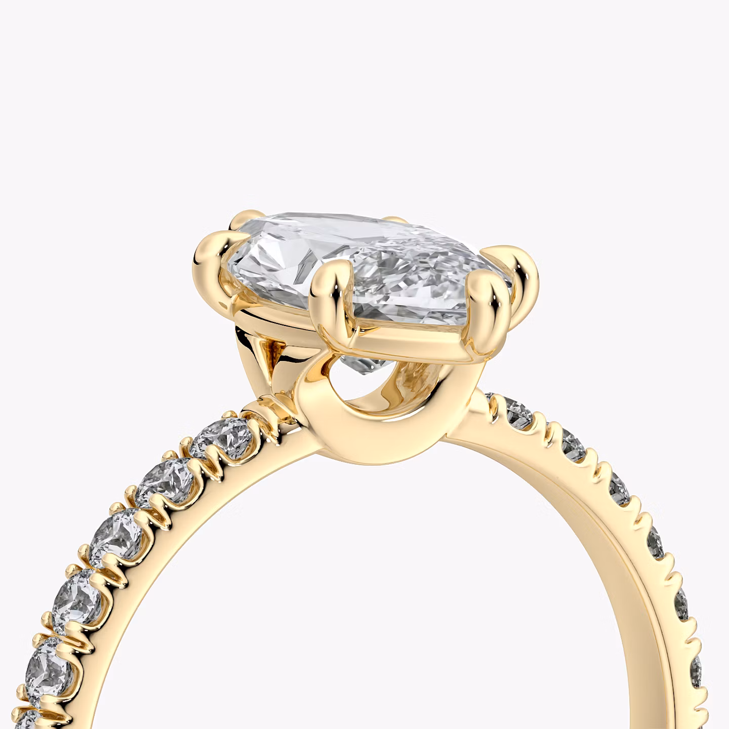 The Signature 6 Prong | Marquise | 18k | Yellow Gold | bandAccent: Pavé | bandWidth: large | hiddenHalo: no | diamondOrientation: vertical | caratWeight: other