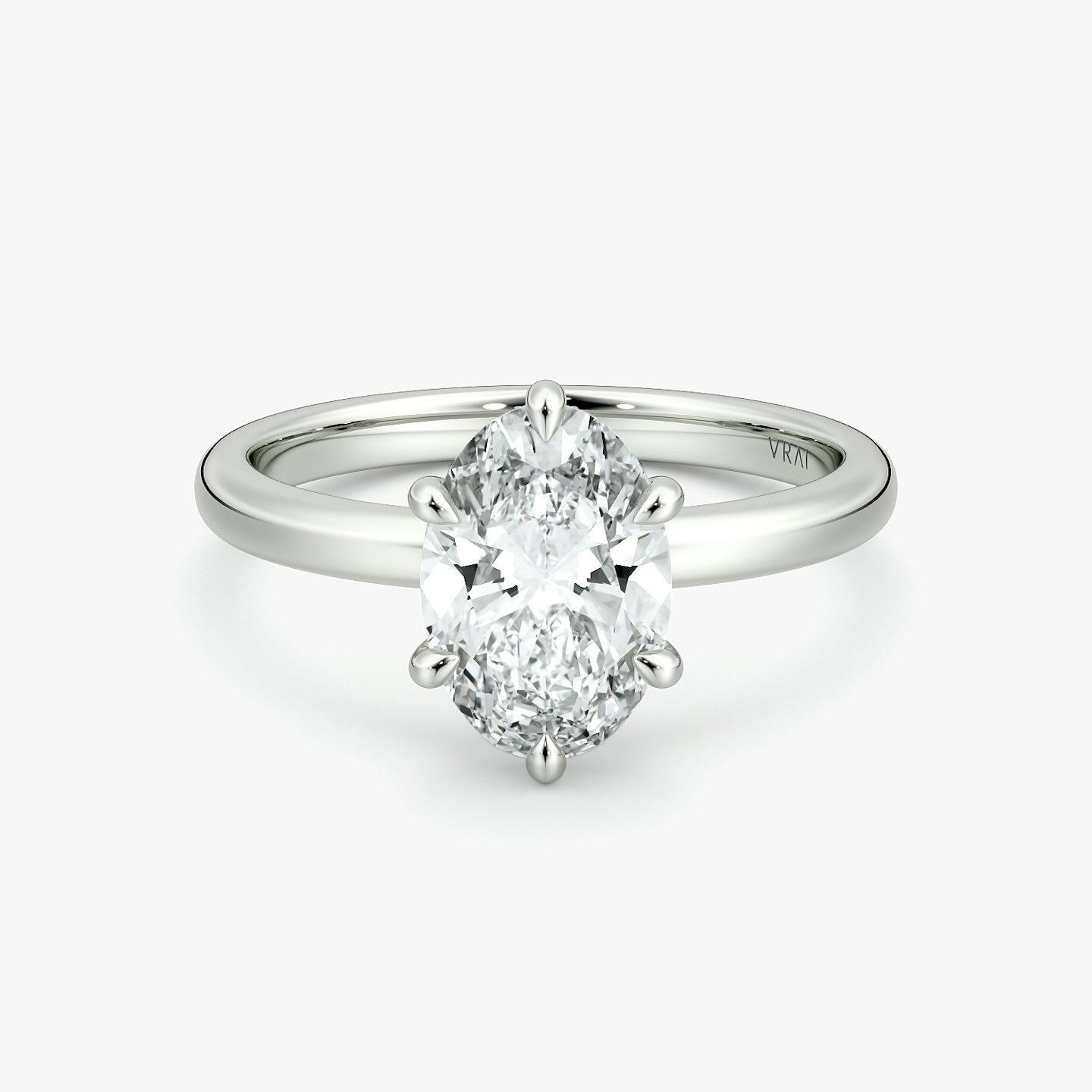 The Signature 6 Prong | Oval | Platinum | bandAccent: Plain | bandWidth: large | hiddenHalo: no | diamondOrientation: vertical | caratWeight: other