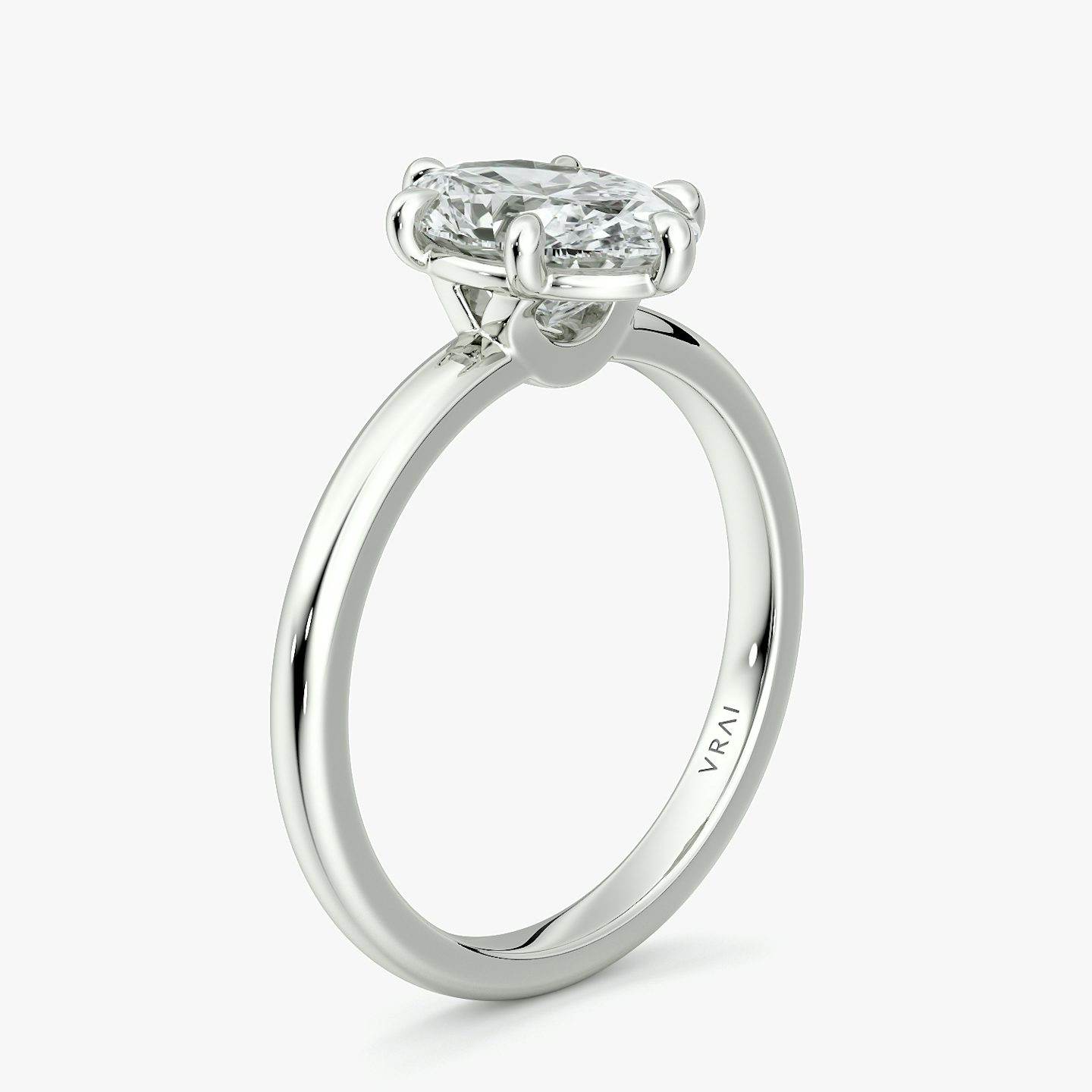 The Signature 6 Prong | Oval | Platinum | bandAccent: Plain | bandWidth: large | hiddenHalo: no | diamondOrientation: vertical | caratWeight: other