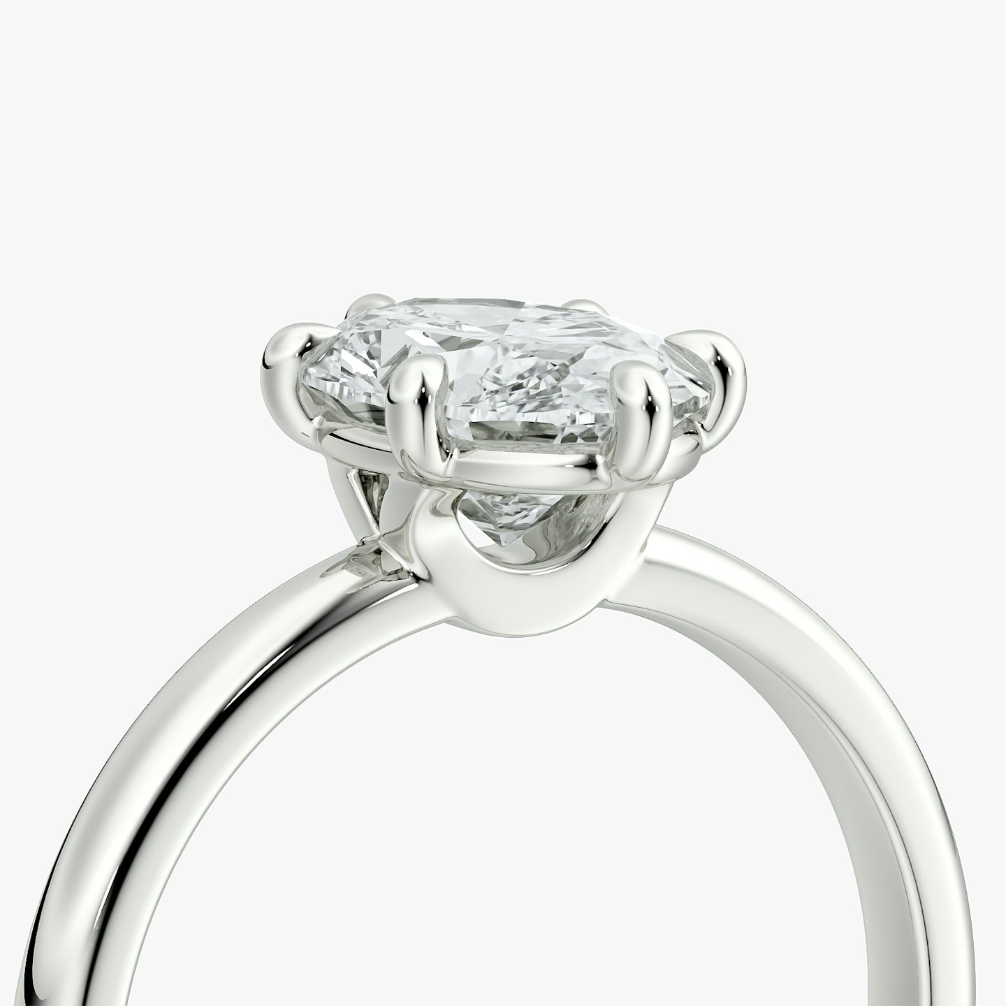 The Signature 6 Prong | Oval | Platinum | bandAccent: Plain | bandWidth: large | hiddenHalo: no | diamondOrientation: vertical | caratWeight: other