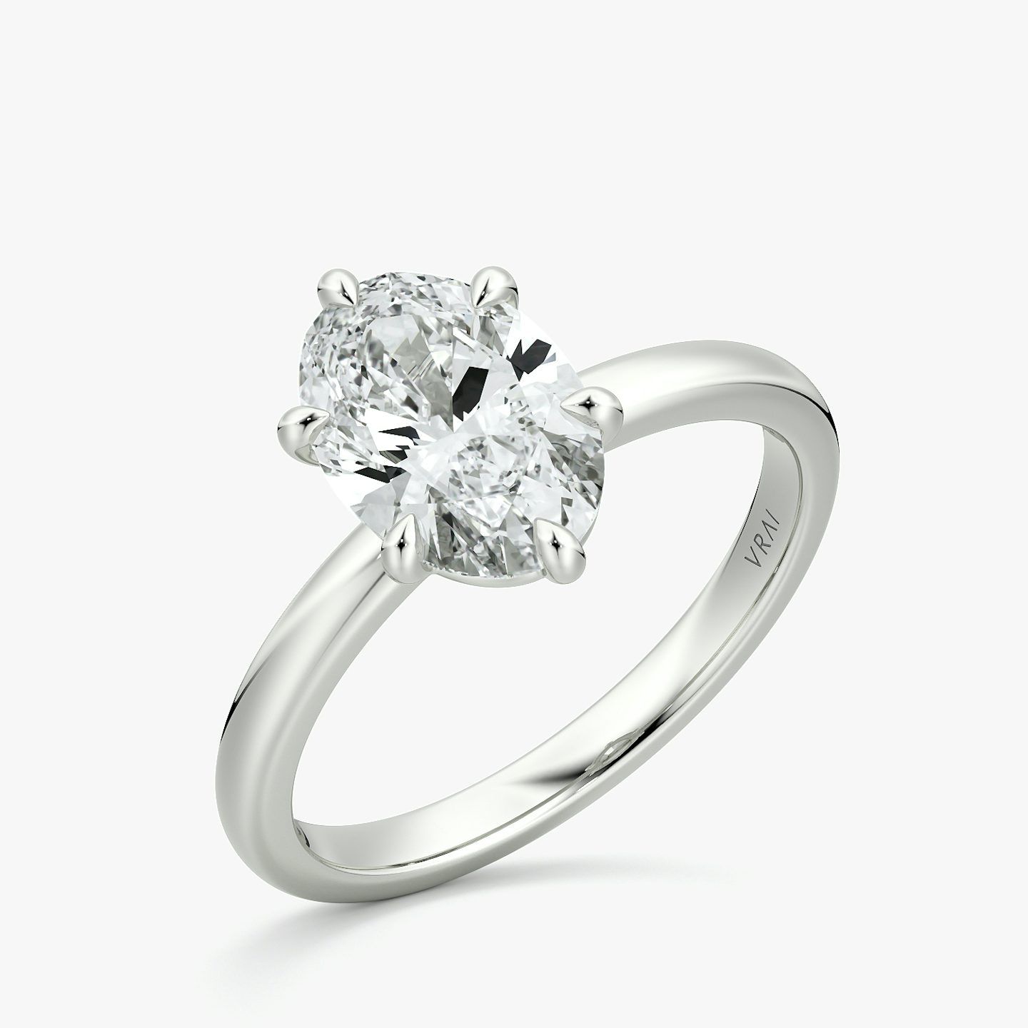 The Signature 6 Prong | Oval | Platinum | bandAccent: Plain | bandWidth: large | hiddenHalo: no | diamondOrientation: vertical | caratWeight: other