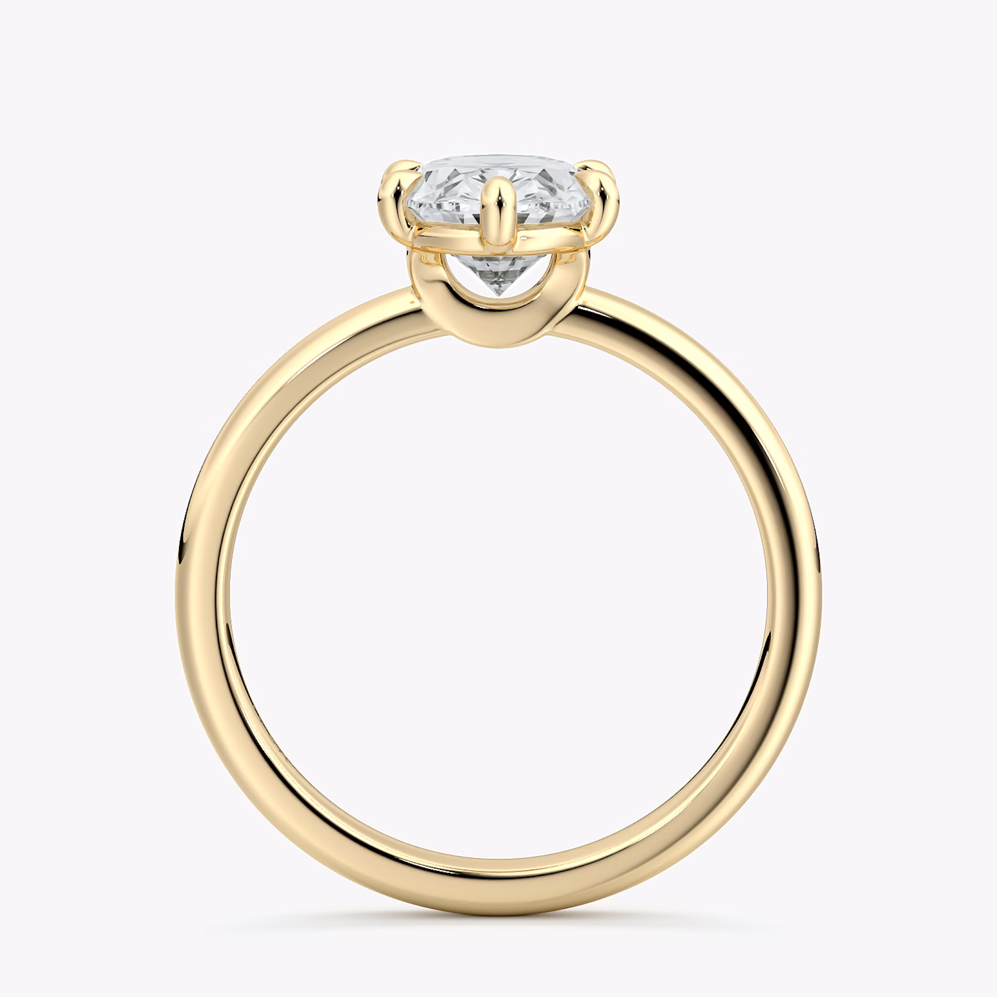 The Signature 6 Prong | Oval | 18k | Yellow Gold | bandAccent: Plain | bandWidth: large | hiddenHalo: no | diamondOrientation: vertical | caratWeight: other