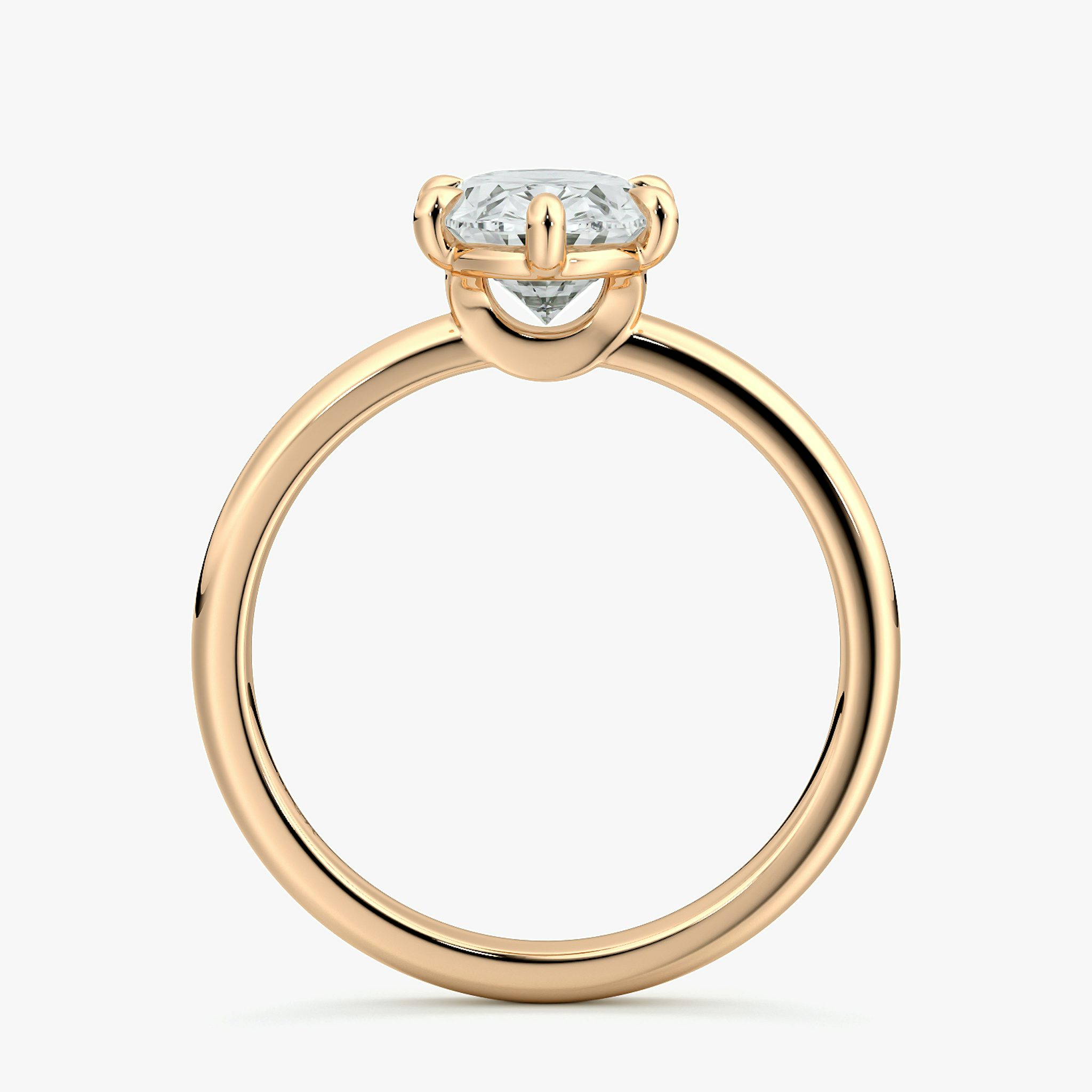 The Signature 6 Prong | Oval | 14k | Rose Gold | bandAccent: Plain | bandWidth: large | hiddenHalo: no | diamondOrientation: vertical | caratWeight: other