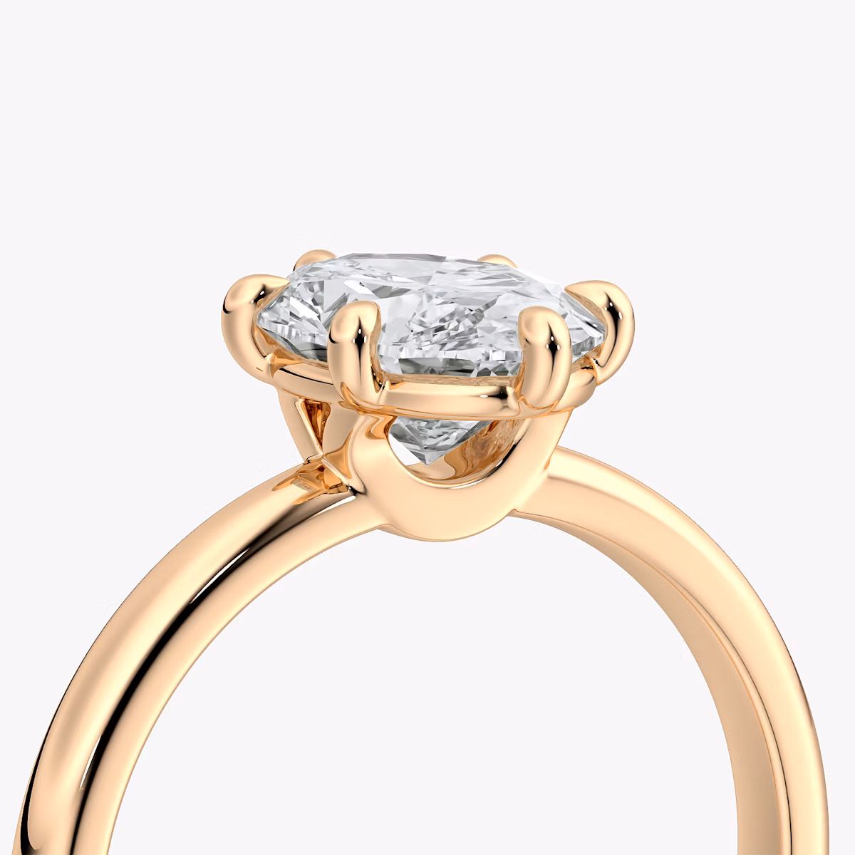 The Signature 6 Prong | Oval | 14k | Rose Gold | bandAccent: Plain | bandWidth: large | hiddenHalo: no | diamondOrientation: vertical | caratWeight: other