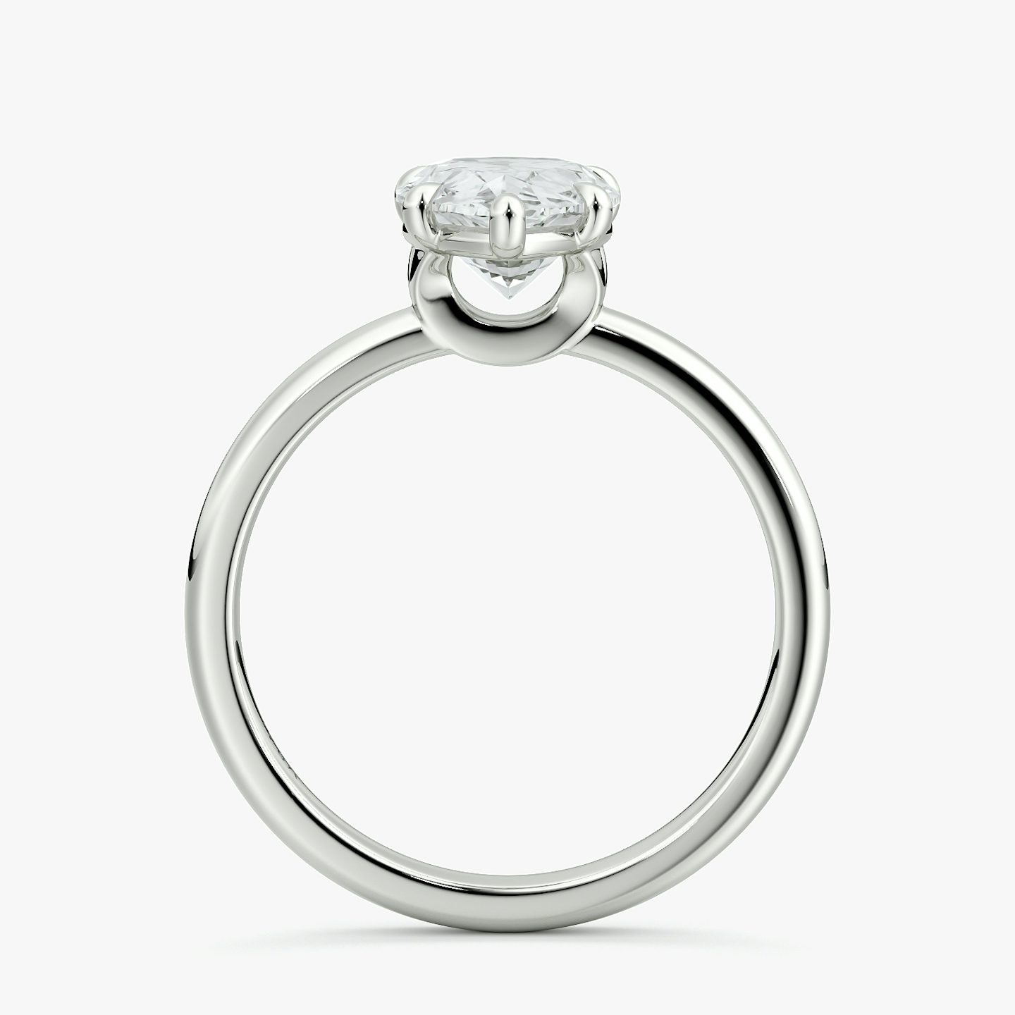 Signature 6 Prong | Tropfen | 18k | Weißgold | bandAccent: Ohne Pavé-Besatz | bandWidth: large | hiddenHalo: no | diamondOrientation: vertical | caratWeight: other