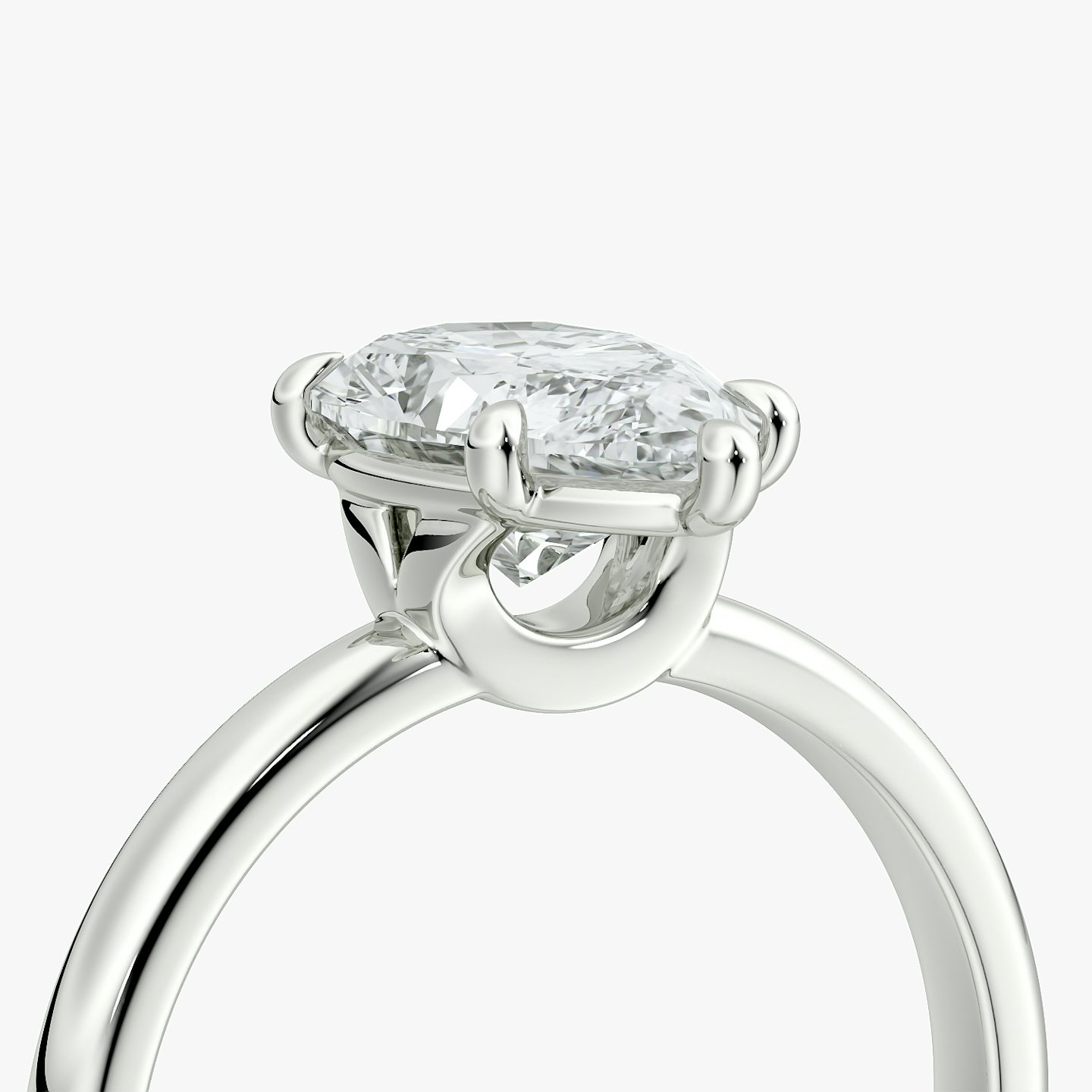 Signature 6 Prong | Tropfen | 18k | Weißgold | bandAccent: Ohne Pavé-Besatz | bandWidth: large | hiddenHalo: no | diamondOrientation: vertical | caratWeight: other