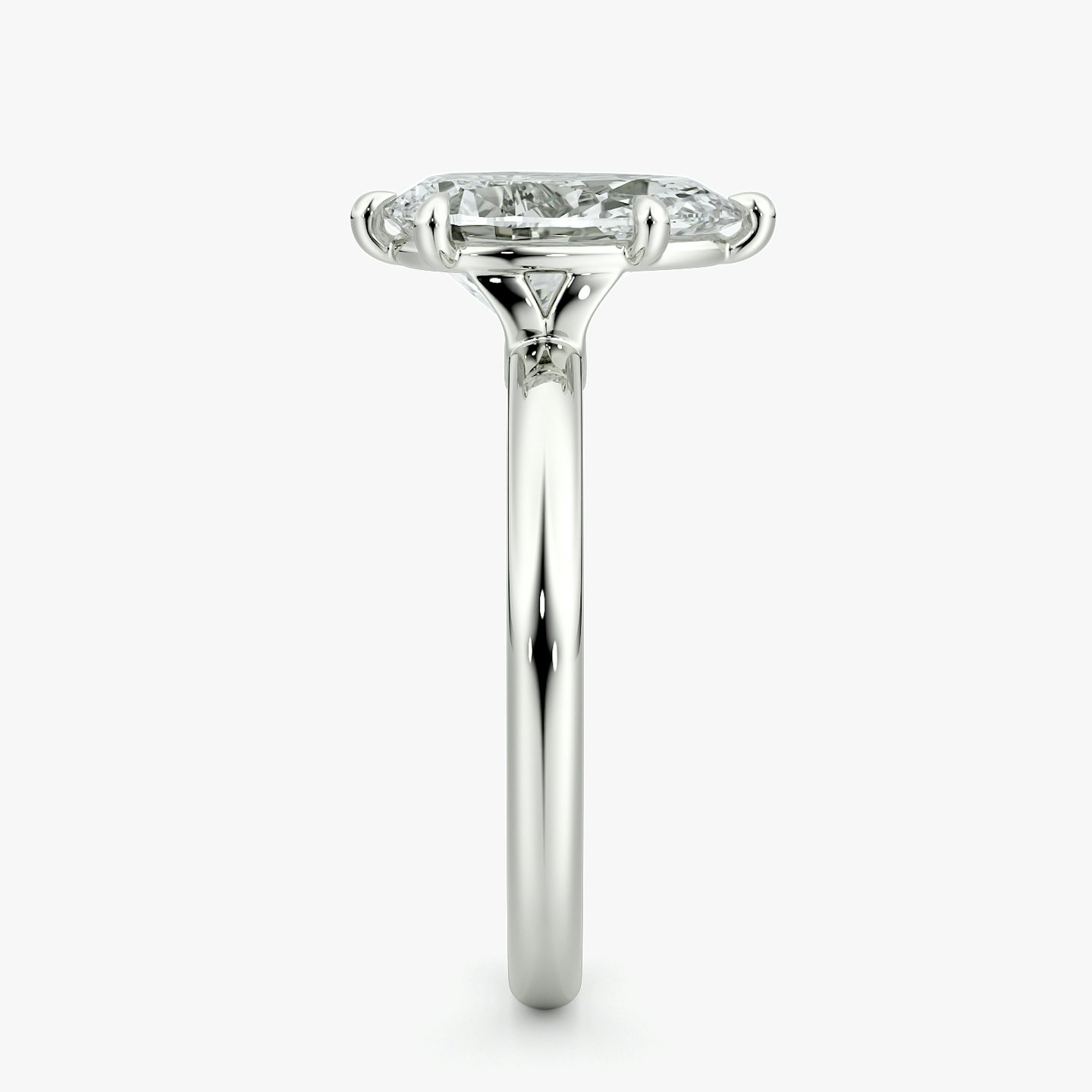 Signature 6 Prong | Tropfen | 18k | Weißgold | bandAccent: Ohne Pavé-Besatz | bandWidth: large | hiddenHalo: no | diamondOrientation: vertical | caratWeight: other